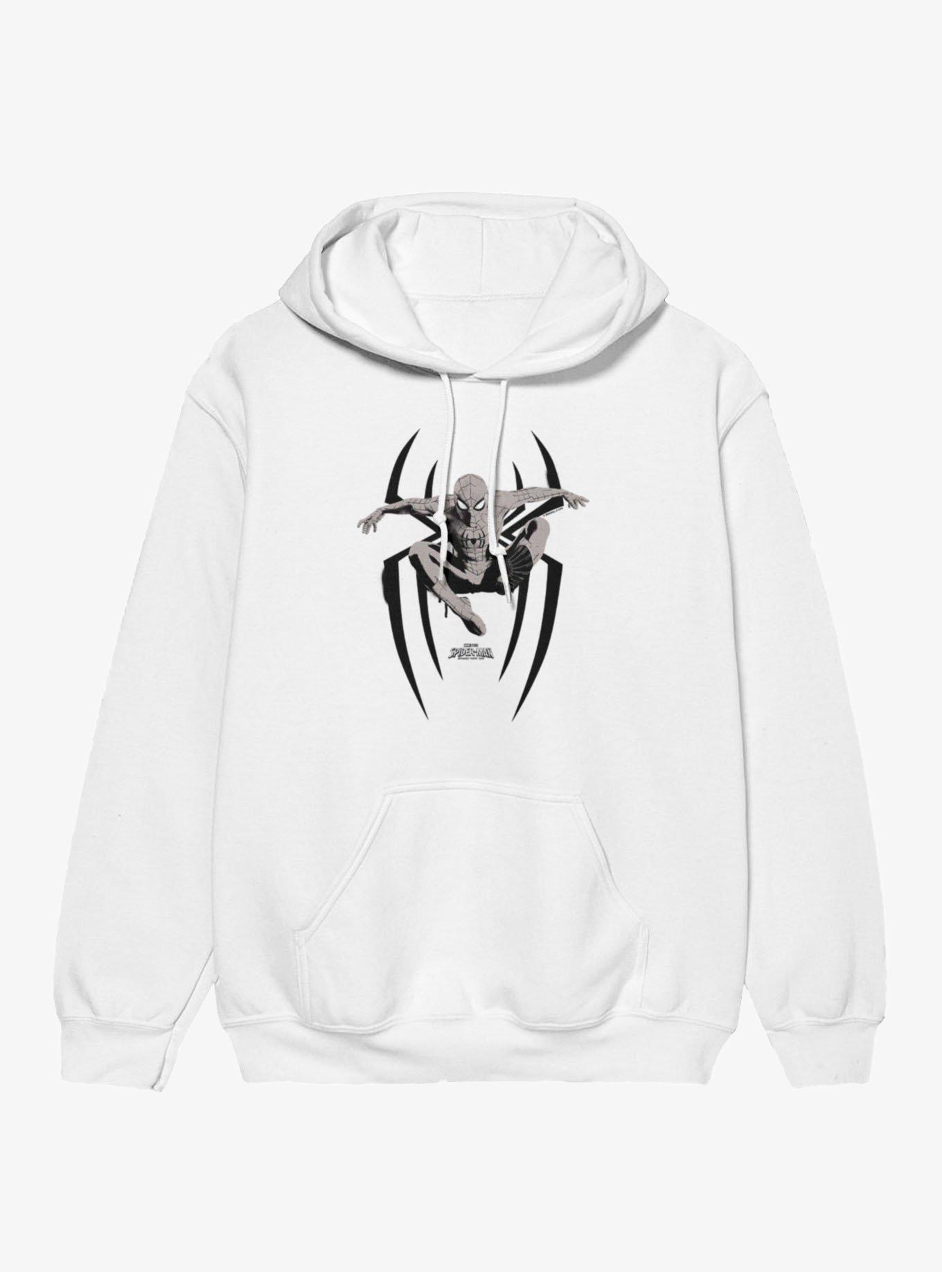 Marvel Spider-Man Brand New Day Leap On Logo Grayscale Hoodie, , hi-res