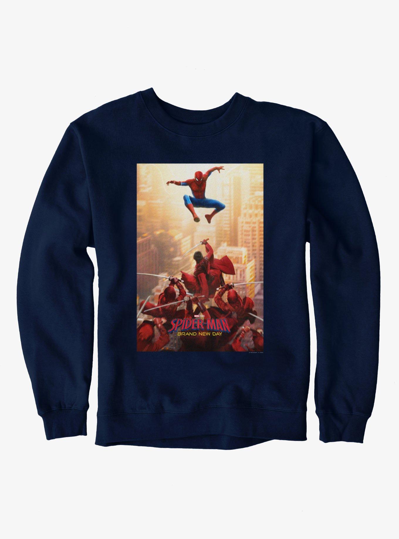 Marvel Spider-Man Brand New Day Leaping Vs The Hand Poster Sweatshirt