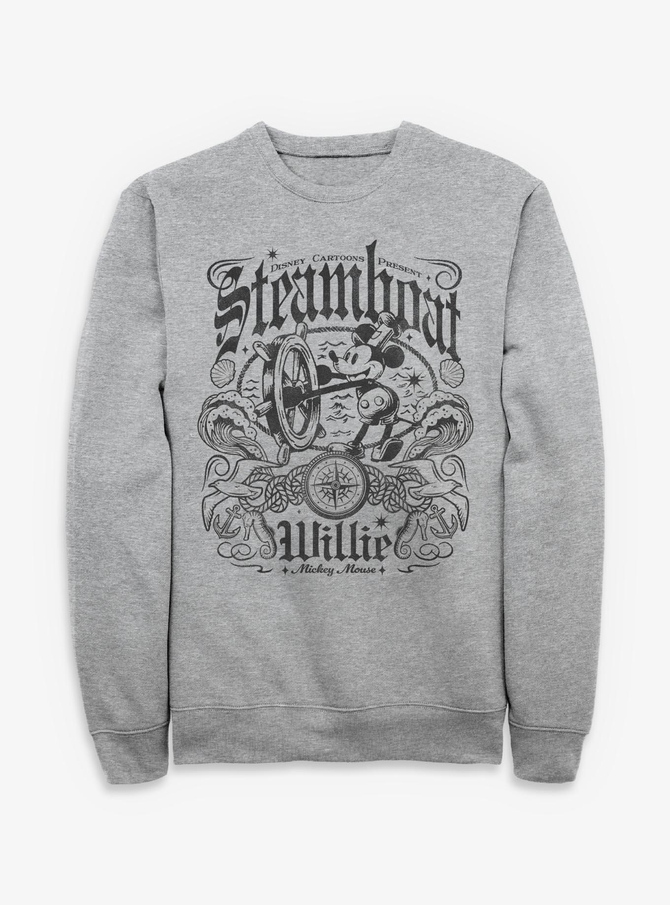 Disney Steamboat Willie Mickey Mouse Sweatshirt BoxLunch Exclusive, , hi-res