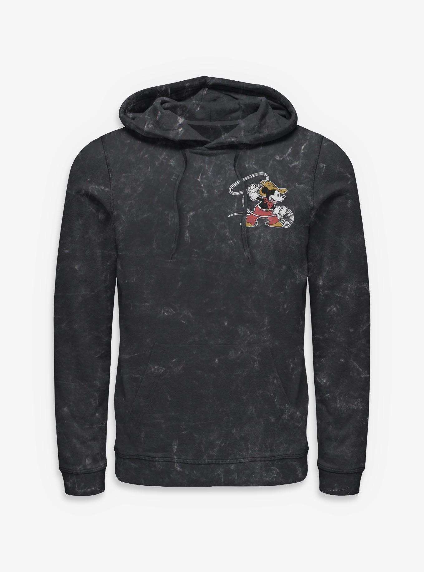 Disney Mickey Mouse Western Cowboy Lasso Rope Mineral Wash Hoodie BoxLunch Exclusive, , hi-res
