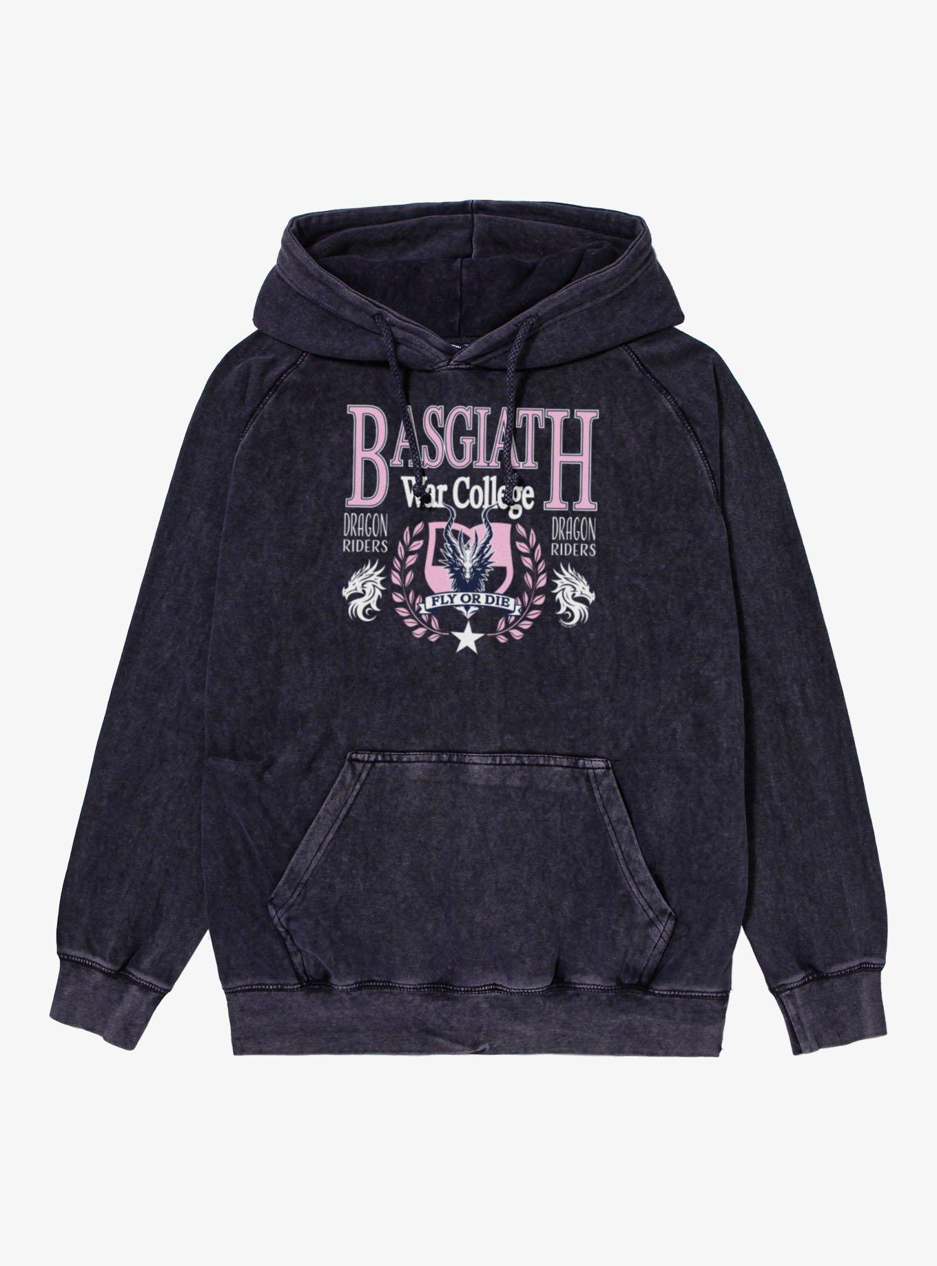 Fourth Wing The Empyrean Fly Or Die Pink Text Mineral Wash Hoodie