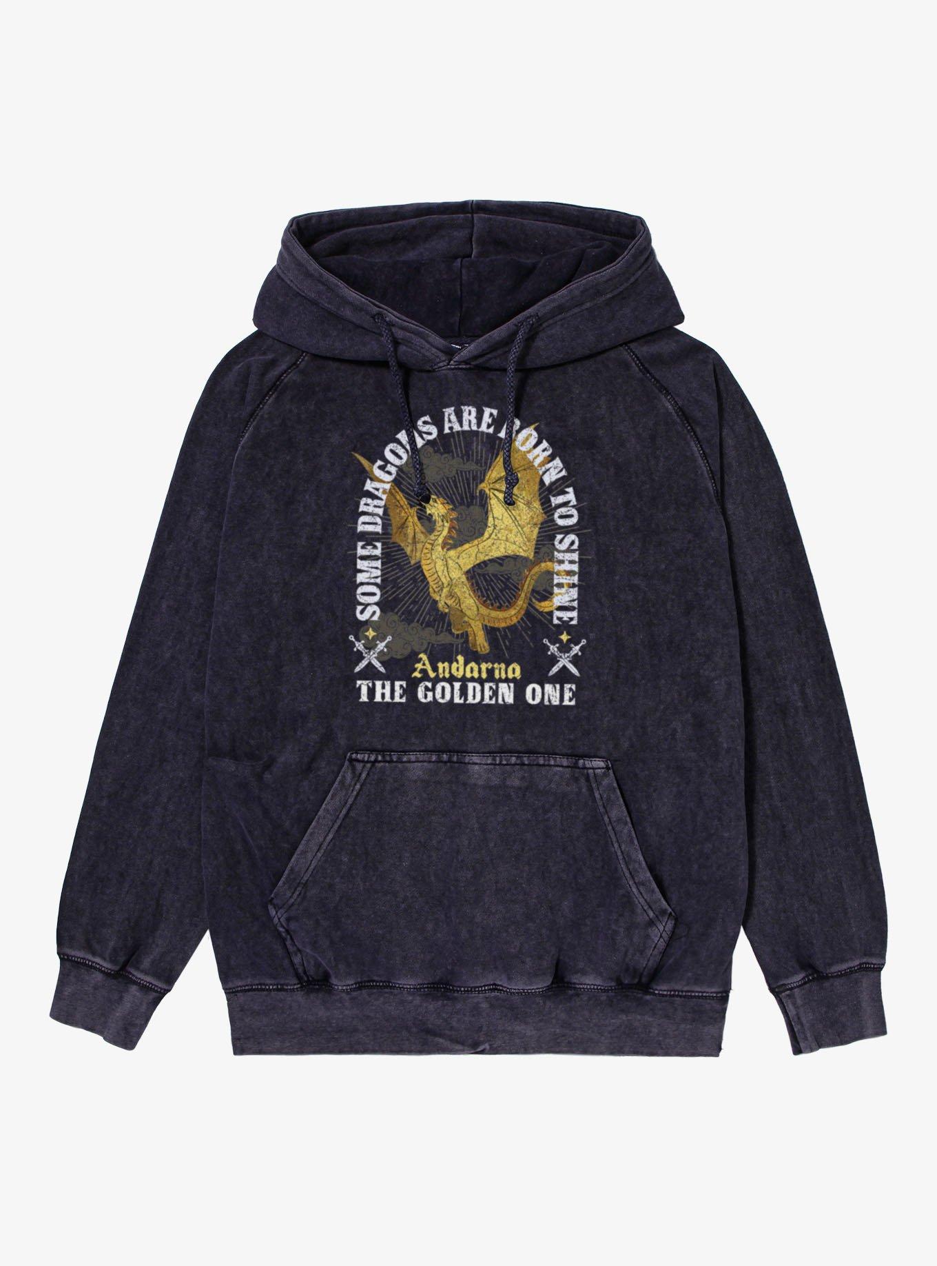 Fourth Wing The Empyrean Dragons Are Born To Shine Vintage Mineral Wash Hoodie, , hi-res