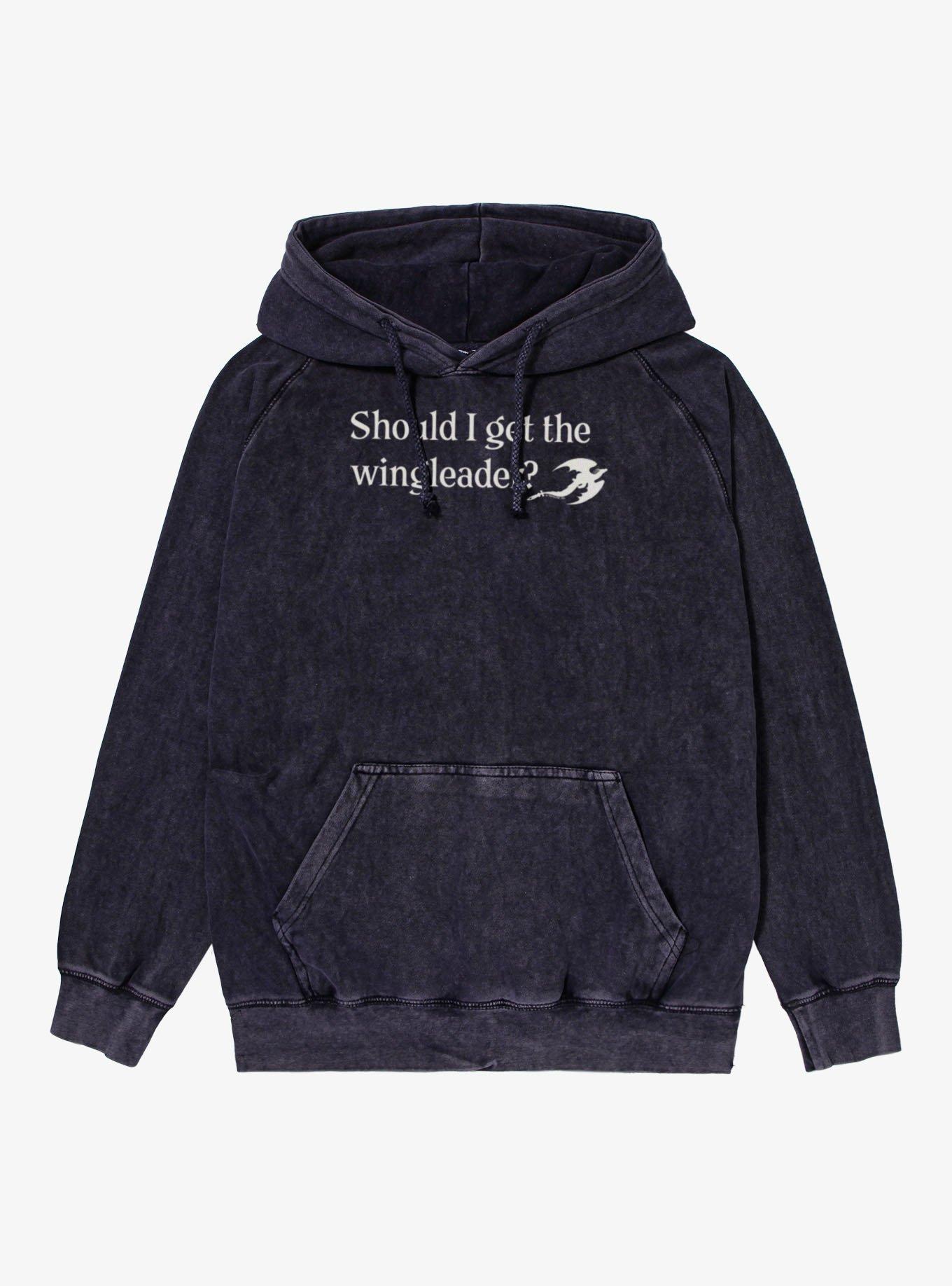 Fourth Wing The Empyrean Should I Get Wingleader Quote Mineral Wash Hoodie