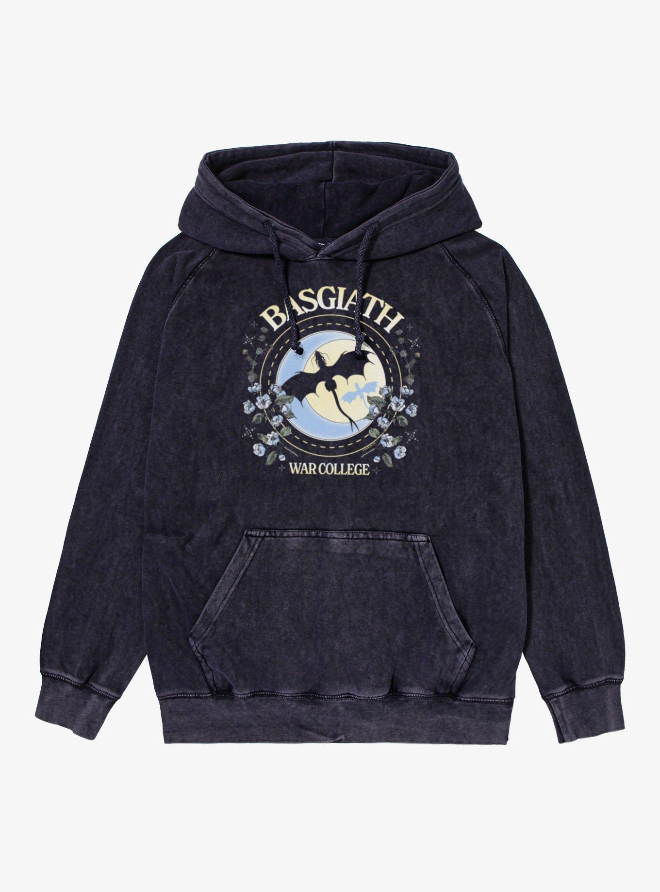 Fourth Wing The Empyrean Basgiath War College Flying Dragon Mineral Wash Hoodie, , hi-res