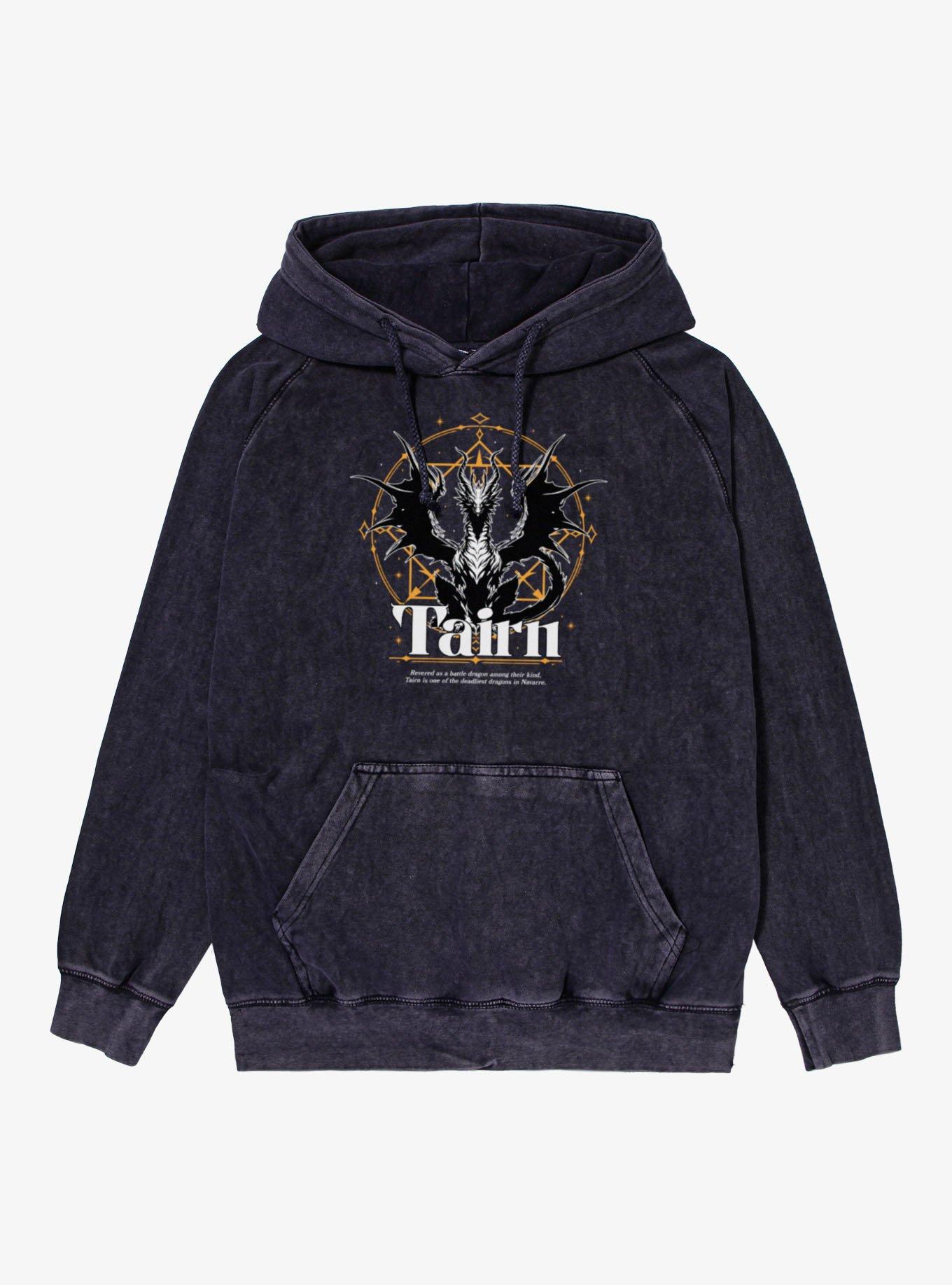 Fourth Wing The Empyrean Tairn Revered Dragon Crest Mineral Wash Hoodie, , hi-res
