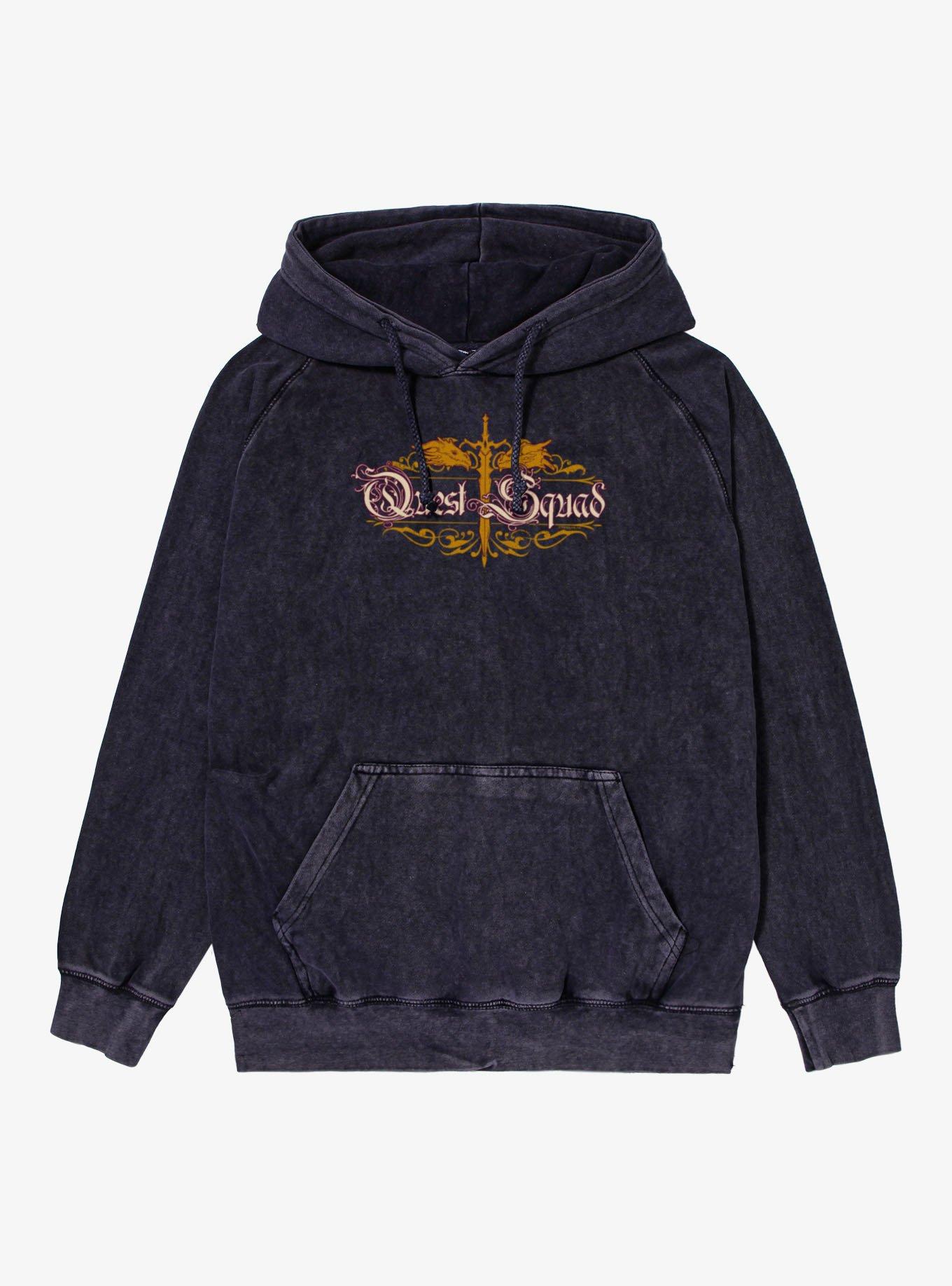 Fourth Wing The Empyrean Quest Squad Sword Dragon Mineral Wash Hoodie, , hi-res