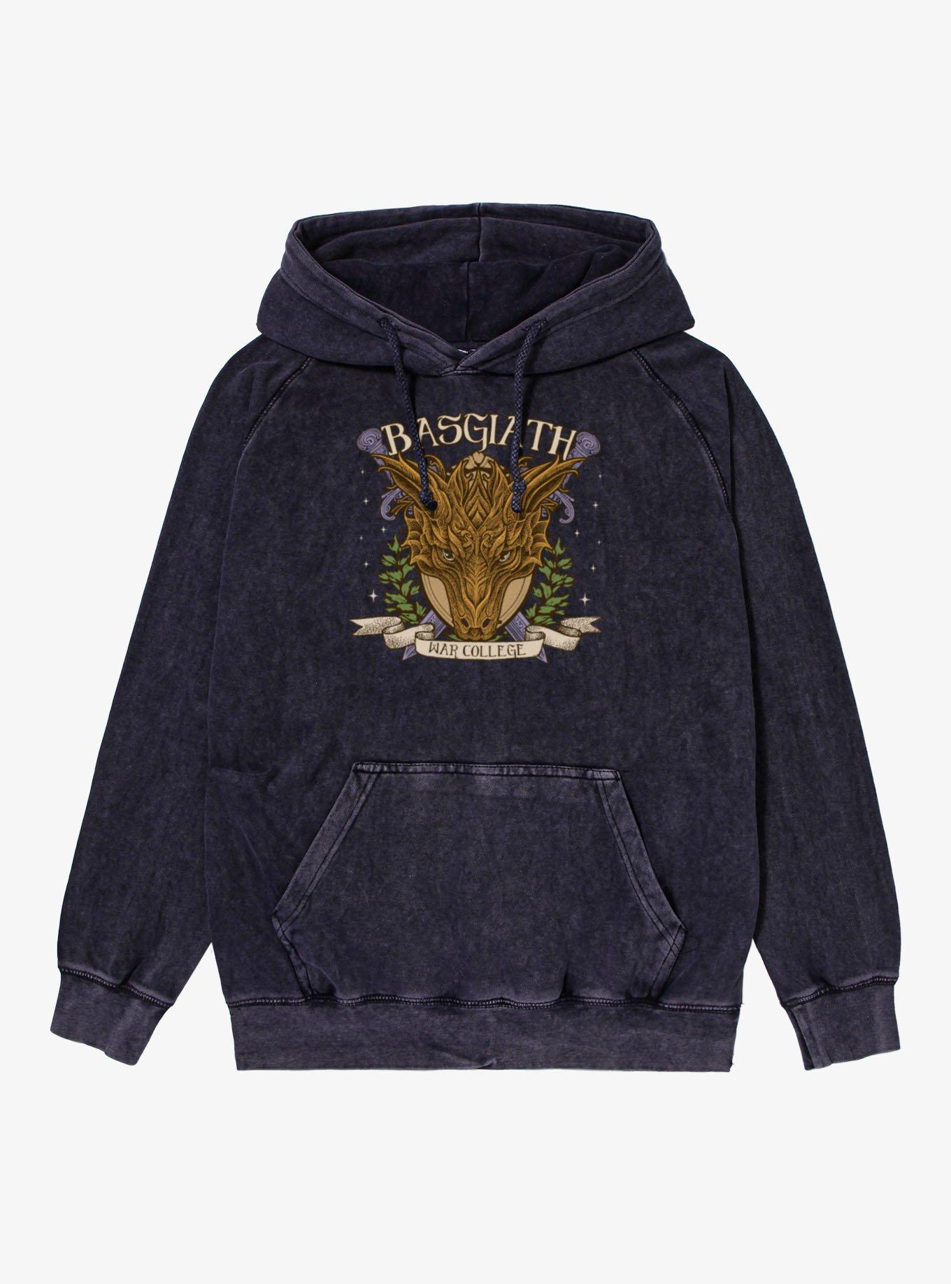 Fourth Wing The Empyrean Basgiath Sword Crossed War College Mineral Wash Hoodie, , hi-res