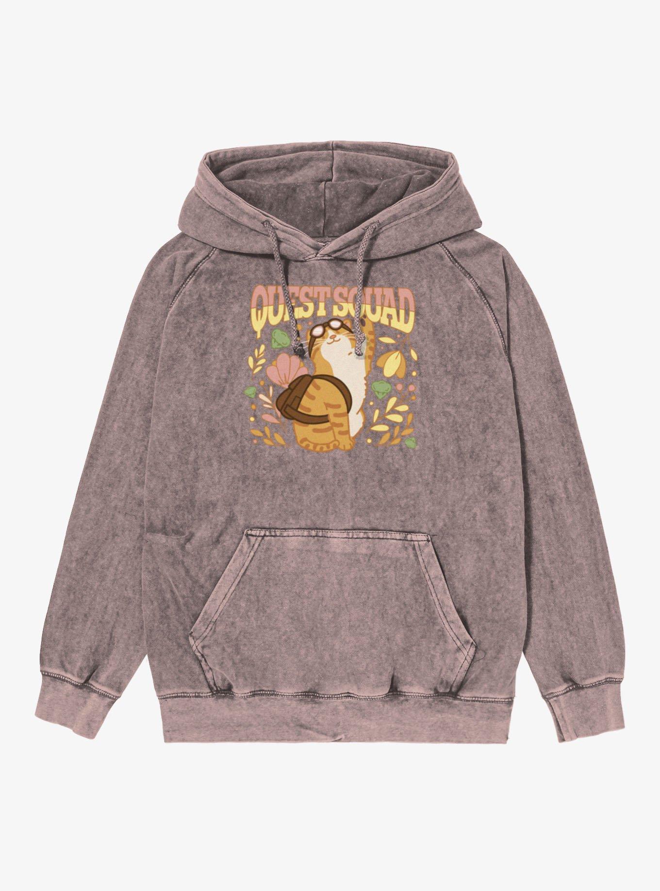 Fourth Wing The Empyrean Quest Squad Cute Goggles Cat Mineral Wash Hoodie, , hi-res