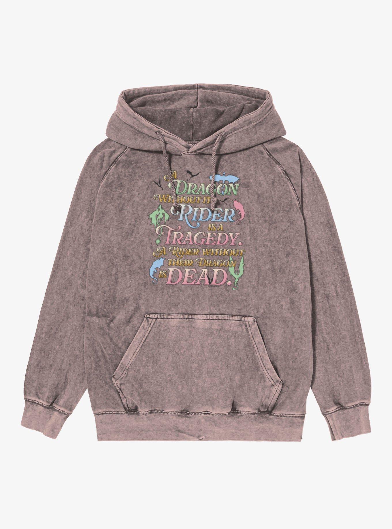 Fourth Wing The Empyrean A Dragon Without Rider Is Tragedy Mineral Wash Hoodie