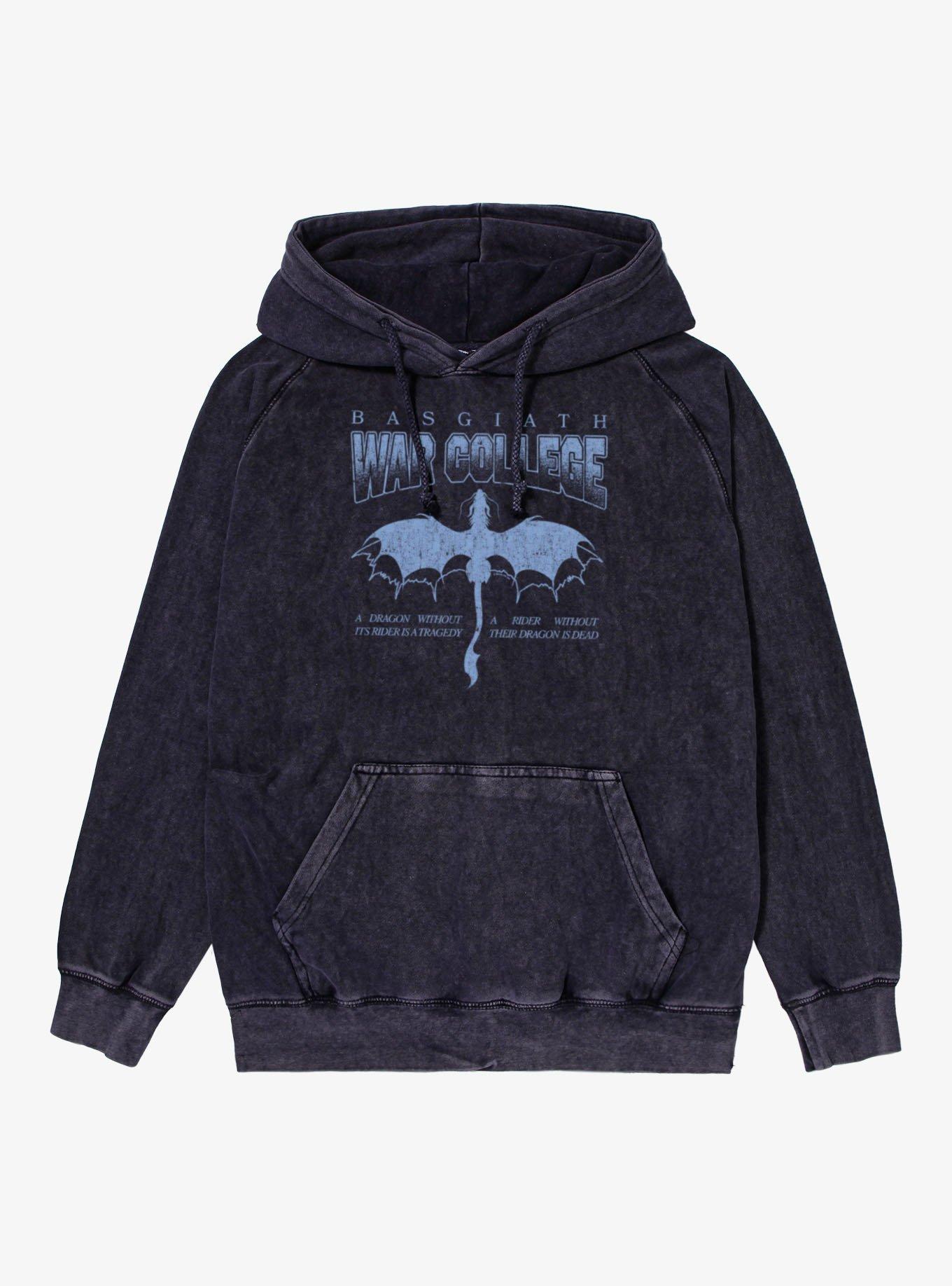 Fourth Wing The Empyrean Basgiath War College Distressed Mineral Wash Hoodie, , hi-res