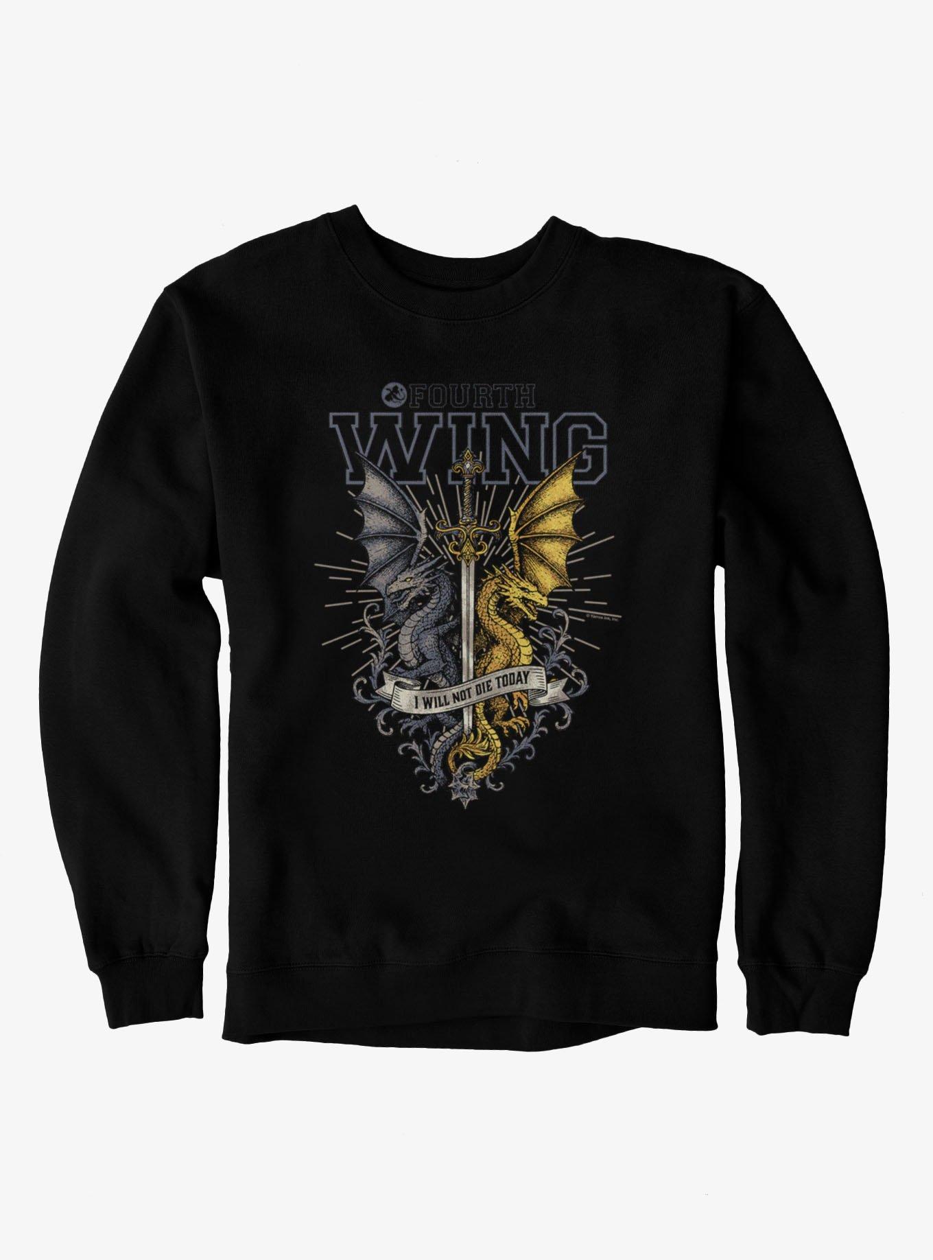 Fourth Wing The Empyrean Black And Gold Dragons Sweatshirt, , hi-res