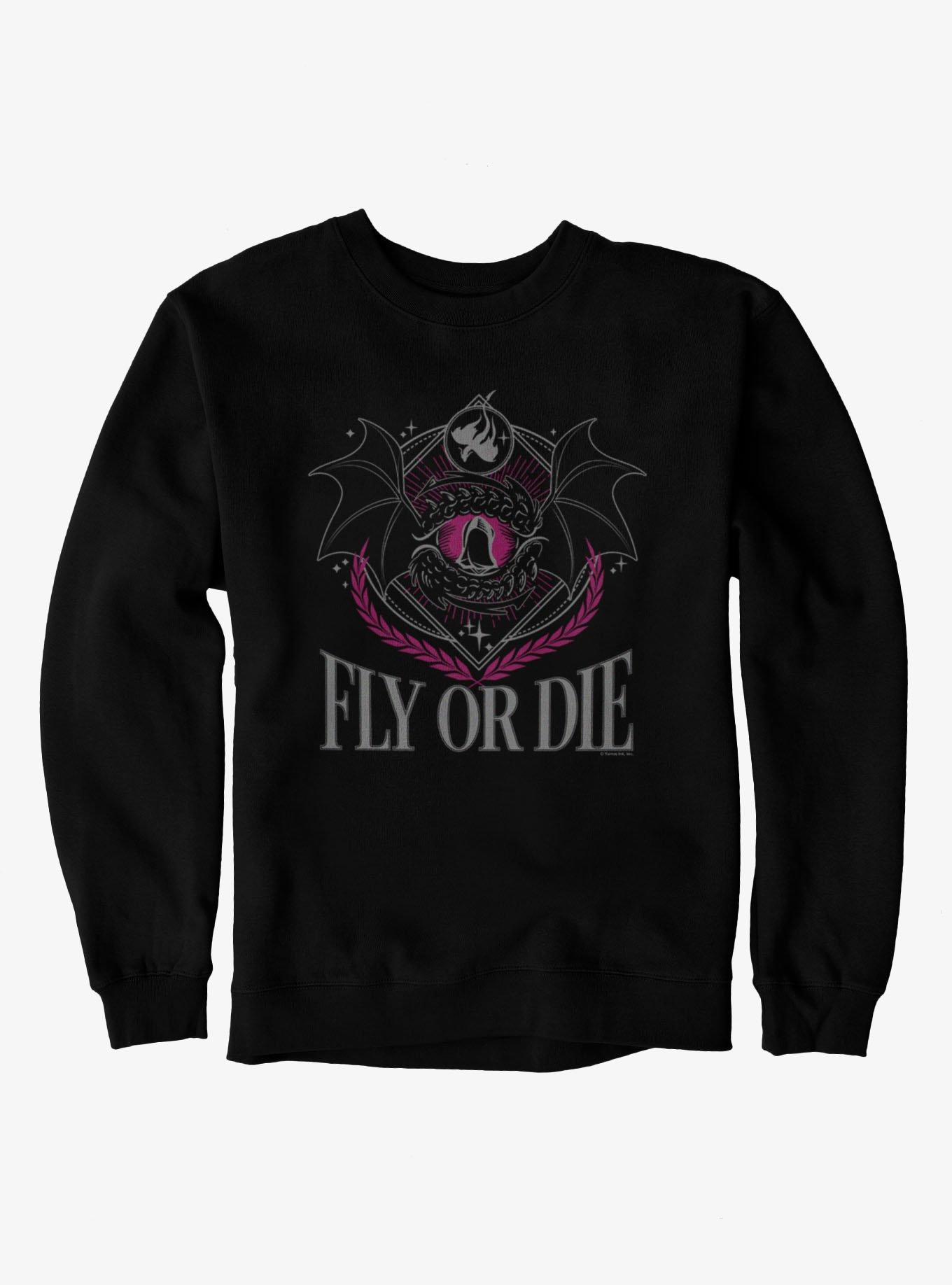 Fourth Wing The Empyrean Fly Or Die Dragon Emblem Retro Sweatshirt, , hi-res