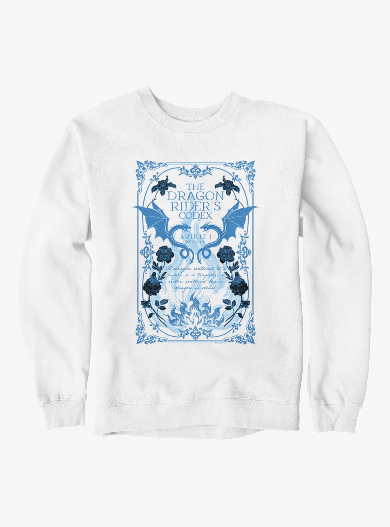 Fourth Wing The Empyrean Dragon Riders Codex Blue Floral Sweatshirt, , hi-res