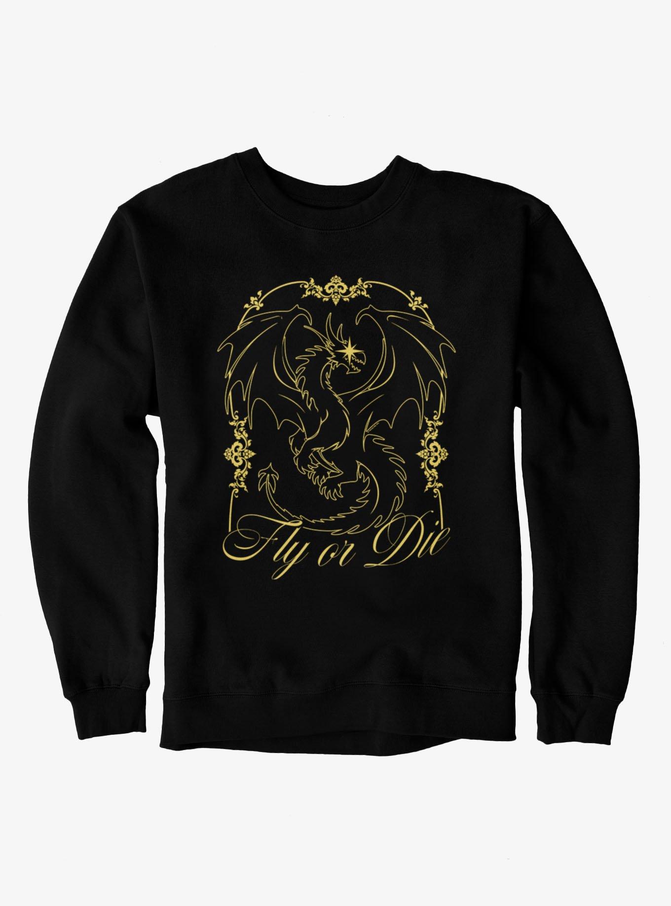 Fourth Wing The Empyrean Fly Or Die Gold Art Nouveau Sweatshirt, , hi-res