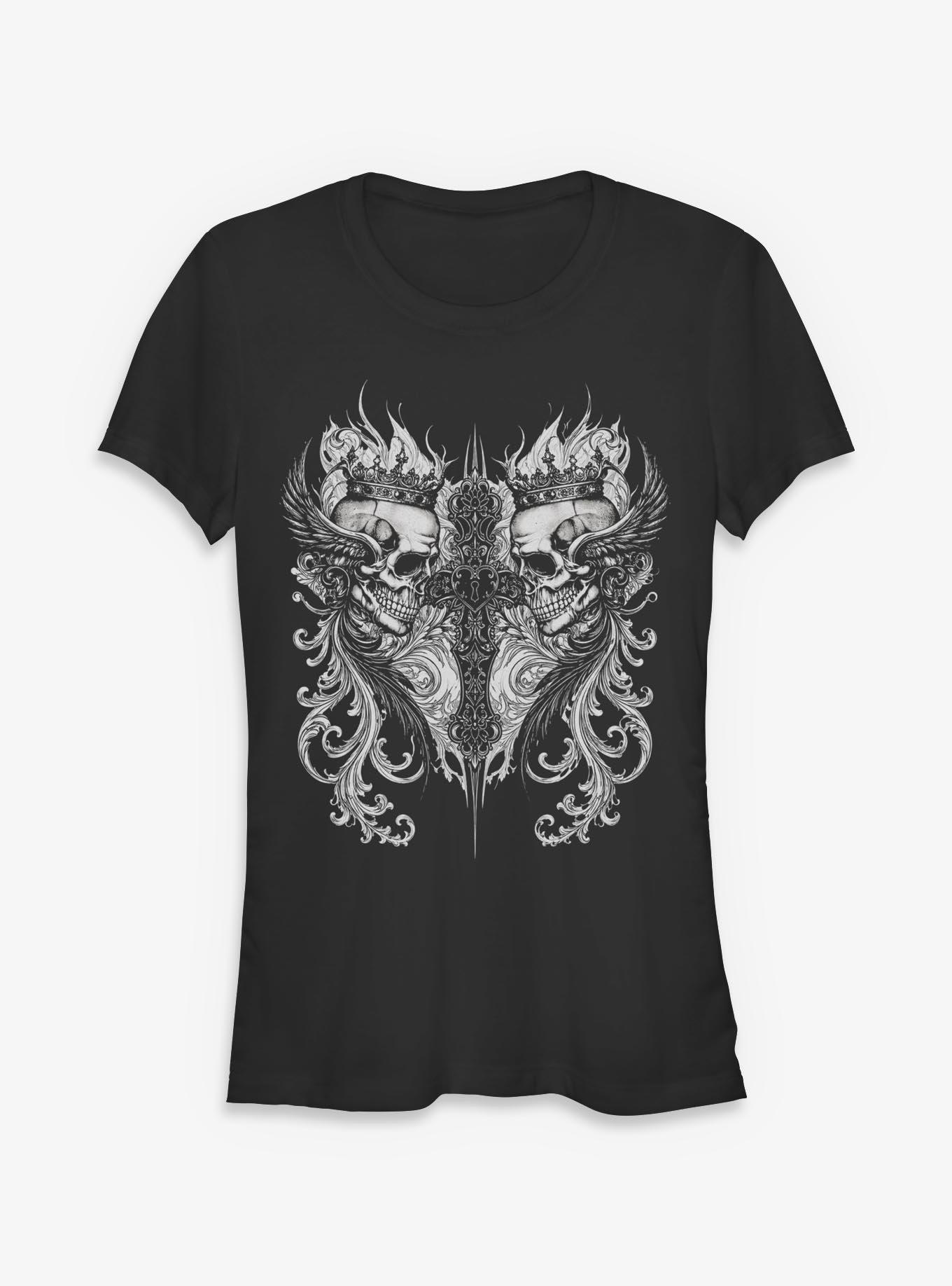 Killstar Crowned Skulls Cross Heart T-Shirt