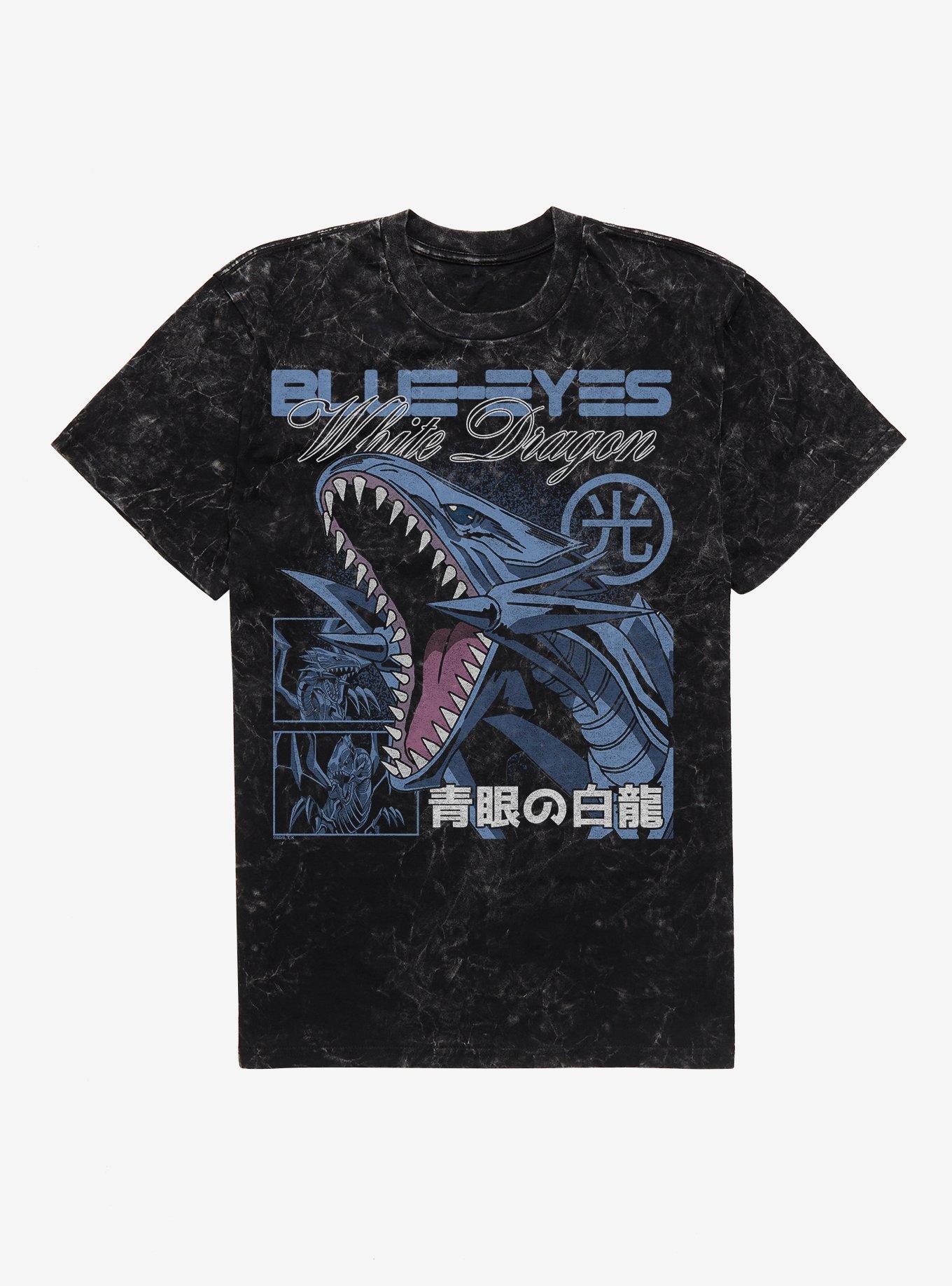 Yu-Gi-Oh! Duel Monsters Blue Eyes White Dragon Mineral Wash T-Shirt Hot Topic Exclusive, , hi-res