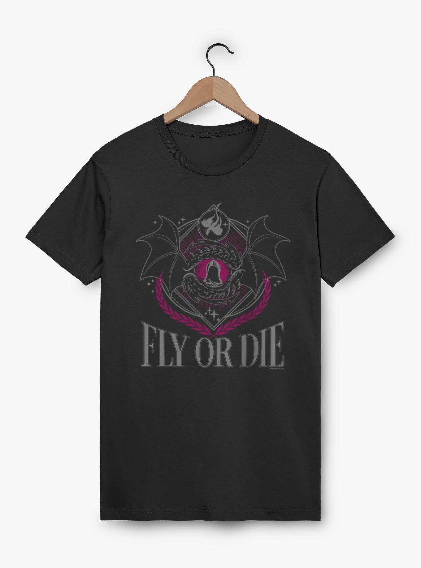 Fourth Wing The Empyrean Fly Or Die Dragon Emblem Retro T-Shirt