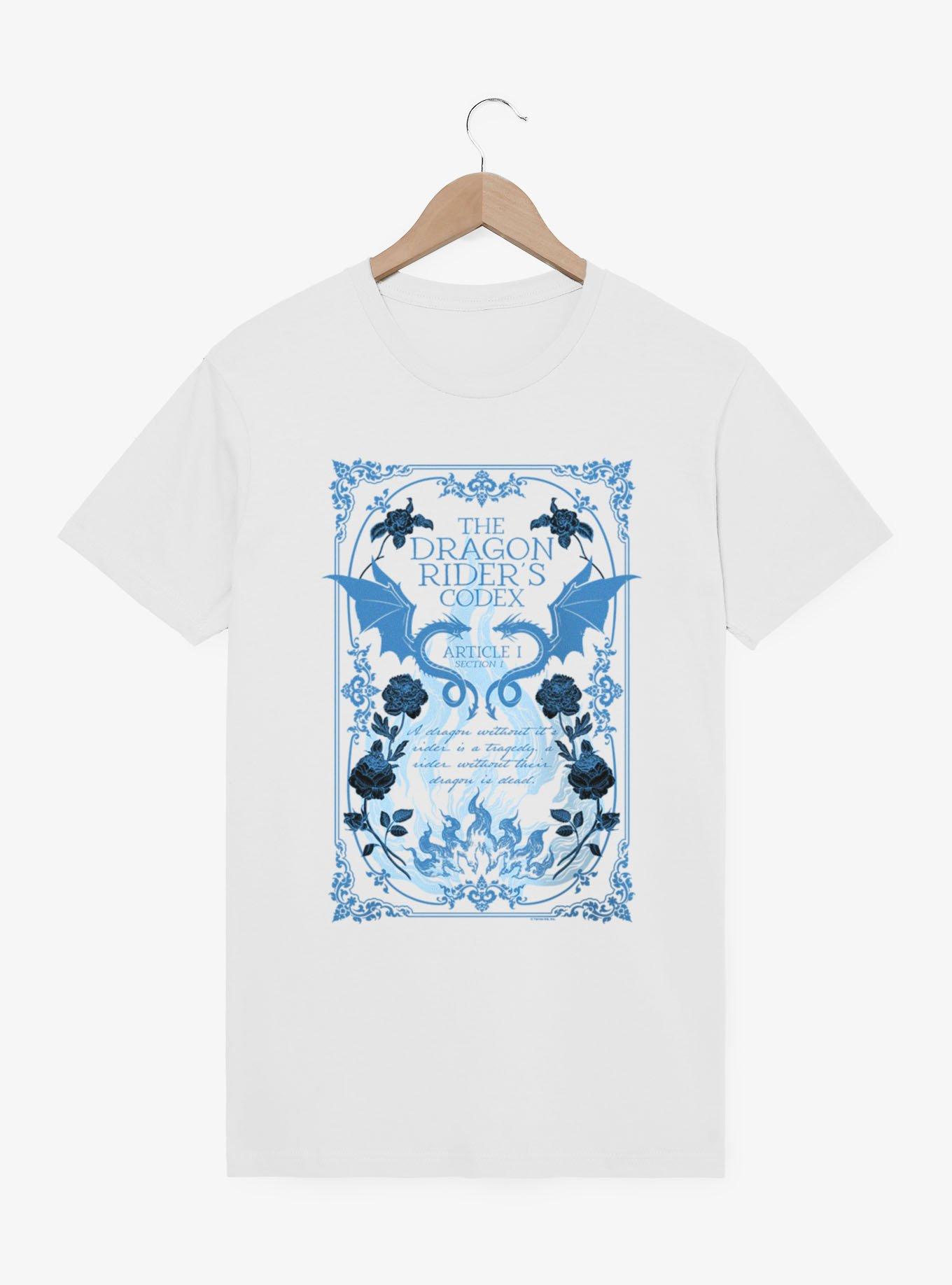 Fourth Wing The Empyrean Dragon Riders Codex Blue Floral T-Shirt, , hi-res