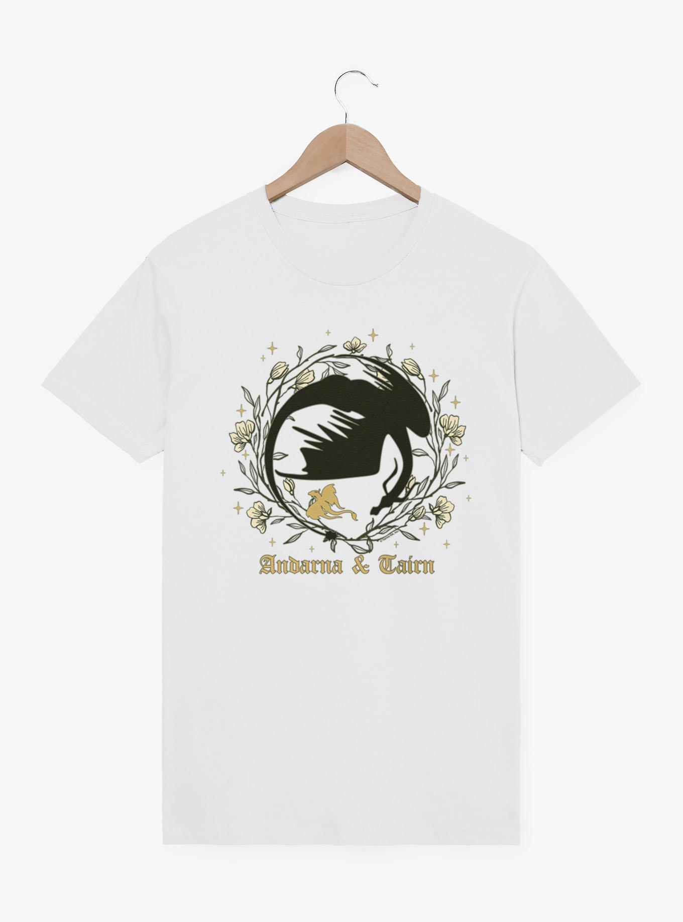 Fourth Wing The Empyrean Andarna Tairn Floral Wreath Dragon T-Shirt, , hi-res
