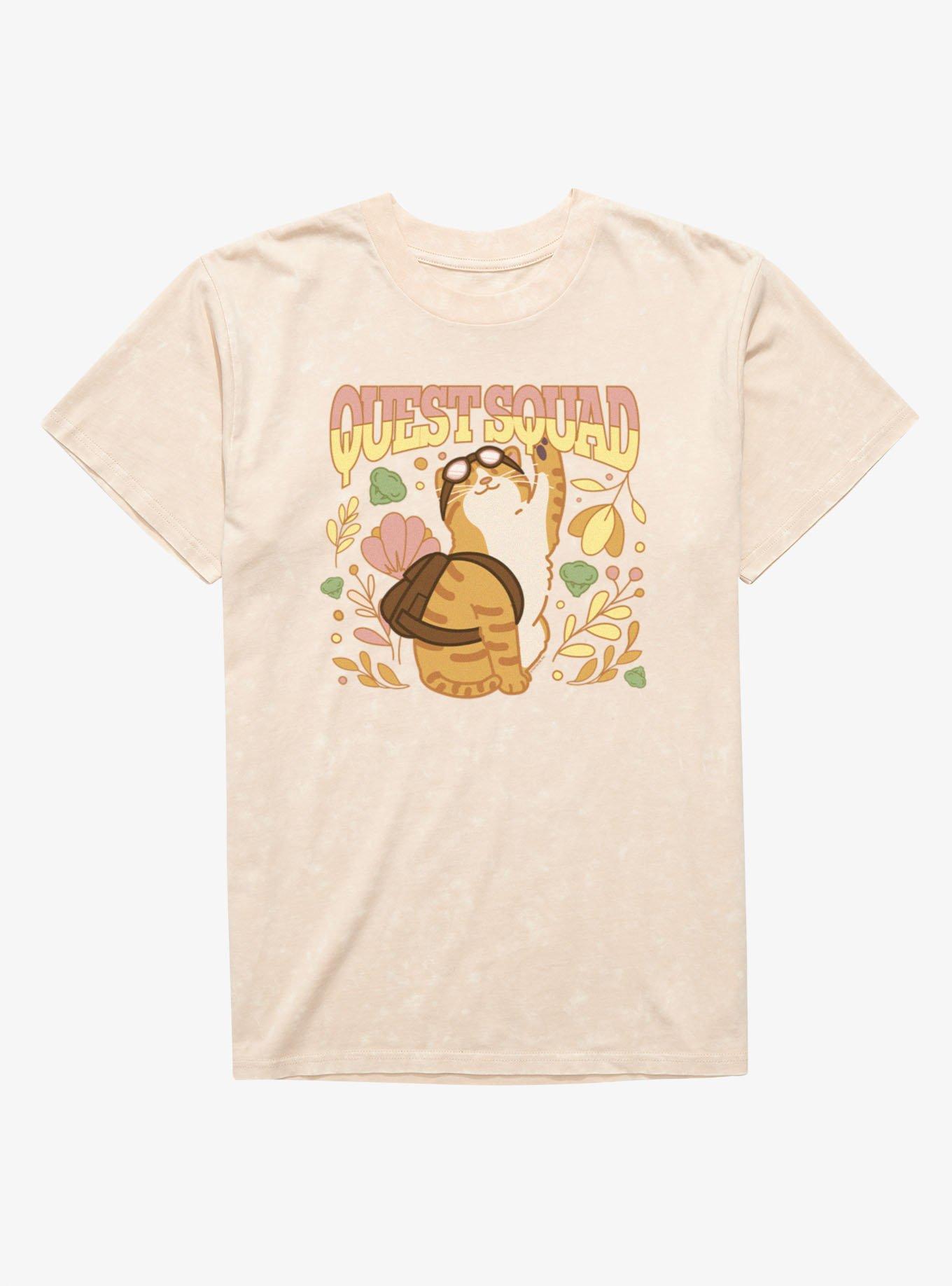 Fourth Wing The Empyrean Quest Squad Cute Goggles Cat Mineral Wash T-Shirt, , hi-res