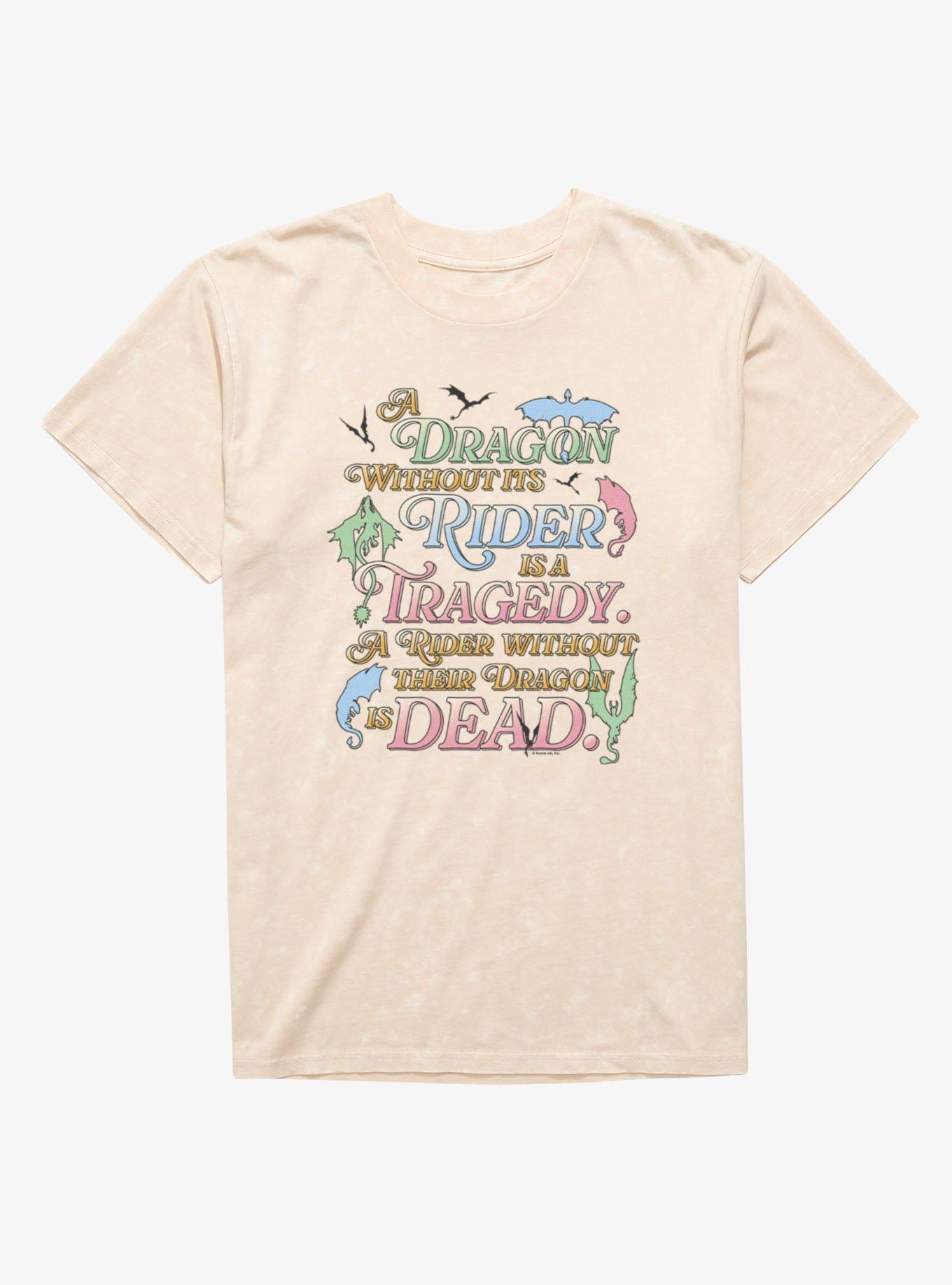 Fourth Wing The Empyrean A Dragon Without Rider Is A Tragedy Mineral Wash T-Shirt, , hi-res