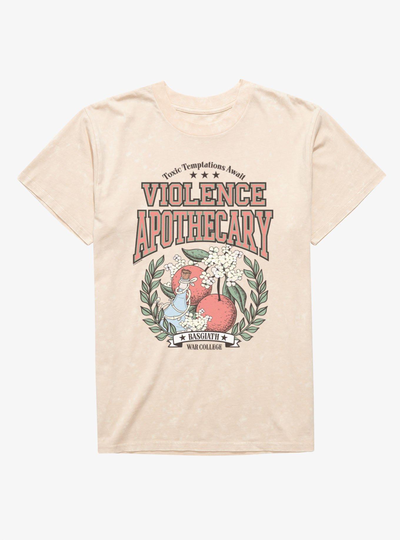 Fourth Wing The Empyrean Violence Apothecary Pastel Vintage Mineral Wash T-Shirt, , hi-res