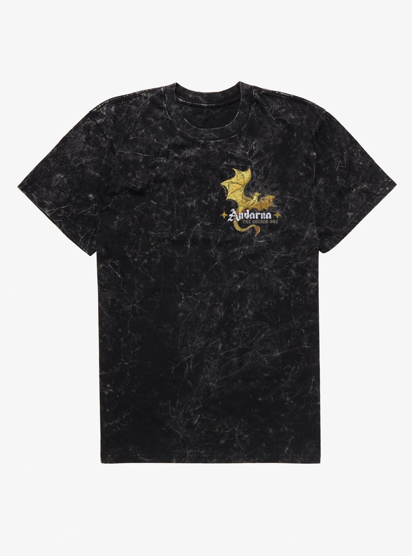 Fourth Wing The Empyrean The Golden One Left Chest Icon Mineral Wash T-Shirt, , hi-res