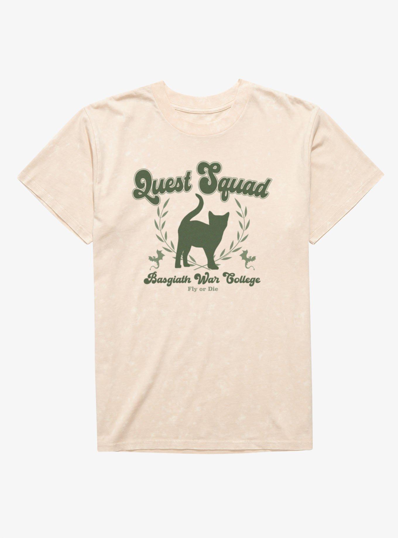 Fourth Wing The Empyrean Quest Squad Basgiath Green Mineral Wash T-Shirt, , hi-res