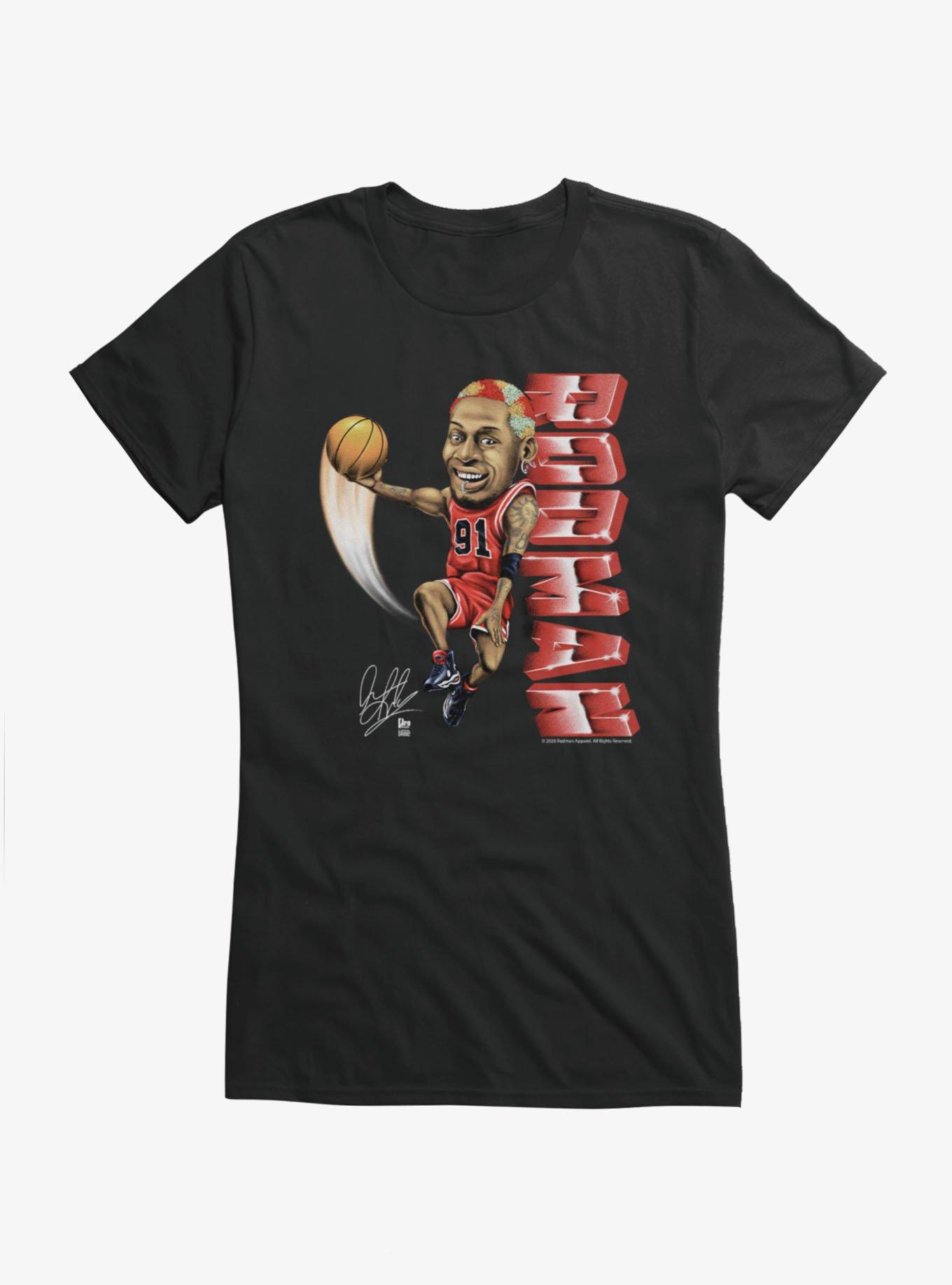 NBA Dennis Rodman Dunk Charicature Girls T-Shirt