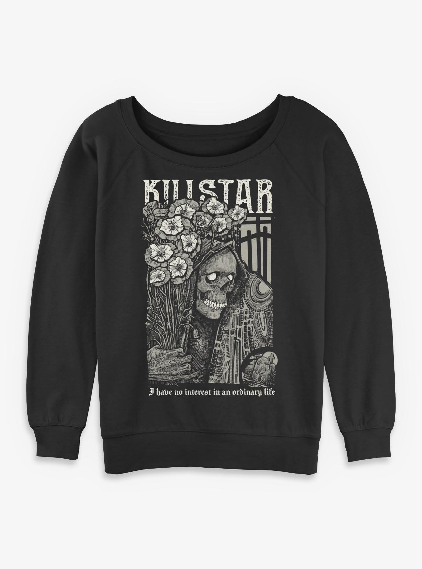 Killstar No Ordinary Life Skeleton Girls Slouchy Sweatshirt