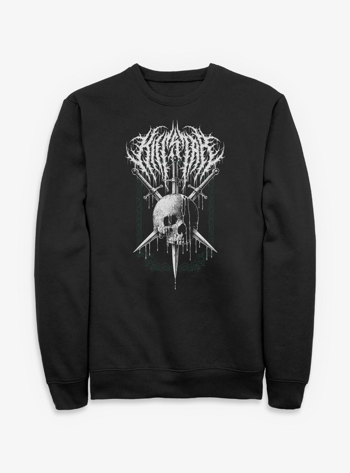 Killstar Skull And Swords Sweatshirt, BLACK, hi-res view 1