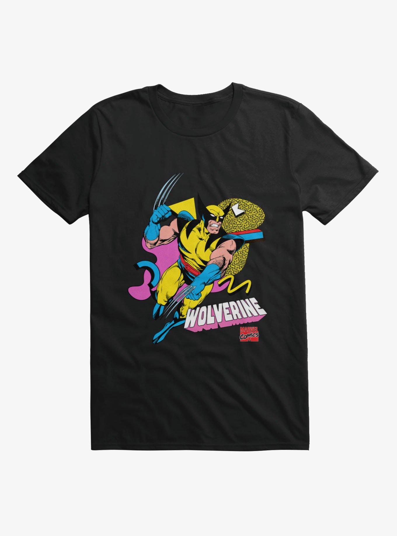 Marvel X-Men Wolverine 90s Style Action Pose T-Shirt