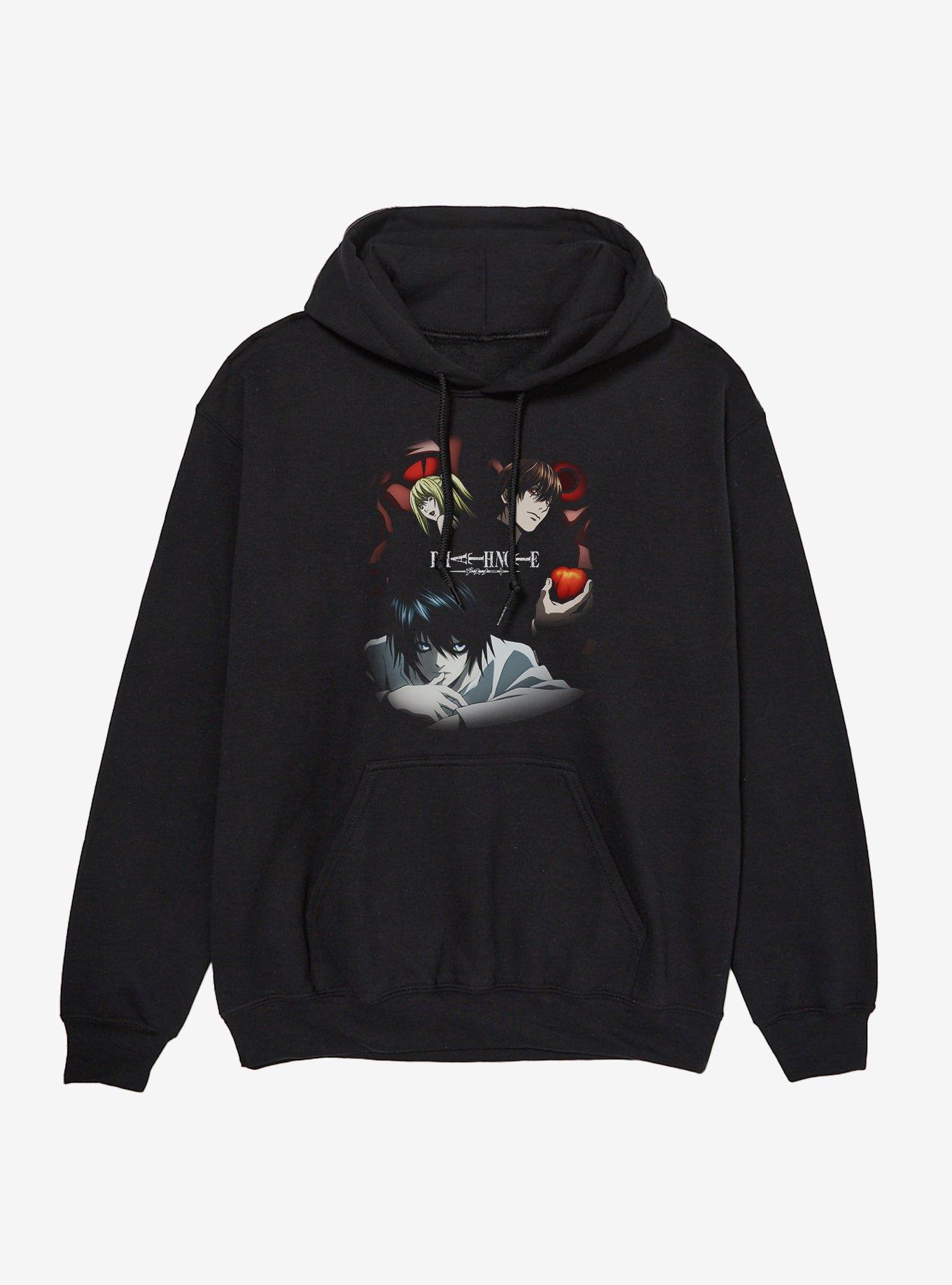 Death Note Group With Red Death Behind Them Hoodie, , hi-res
