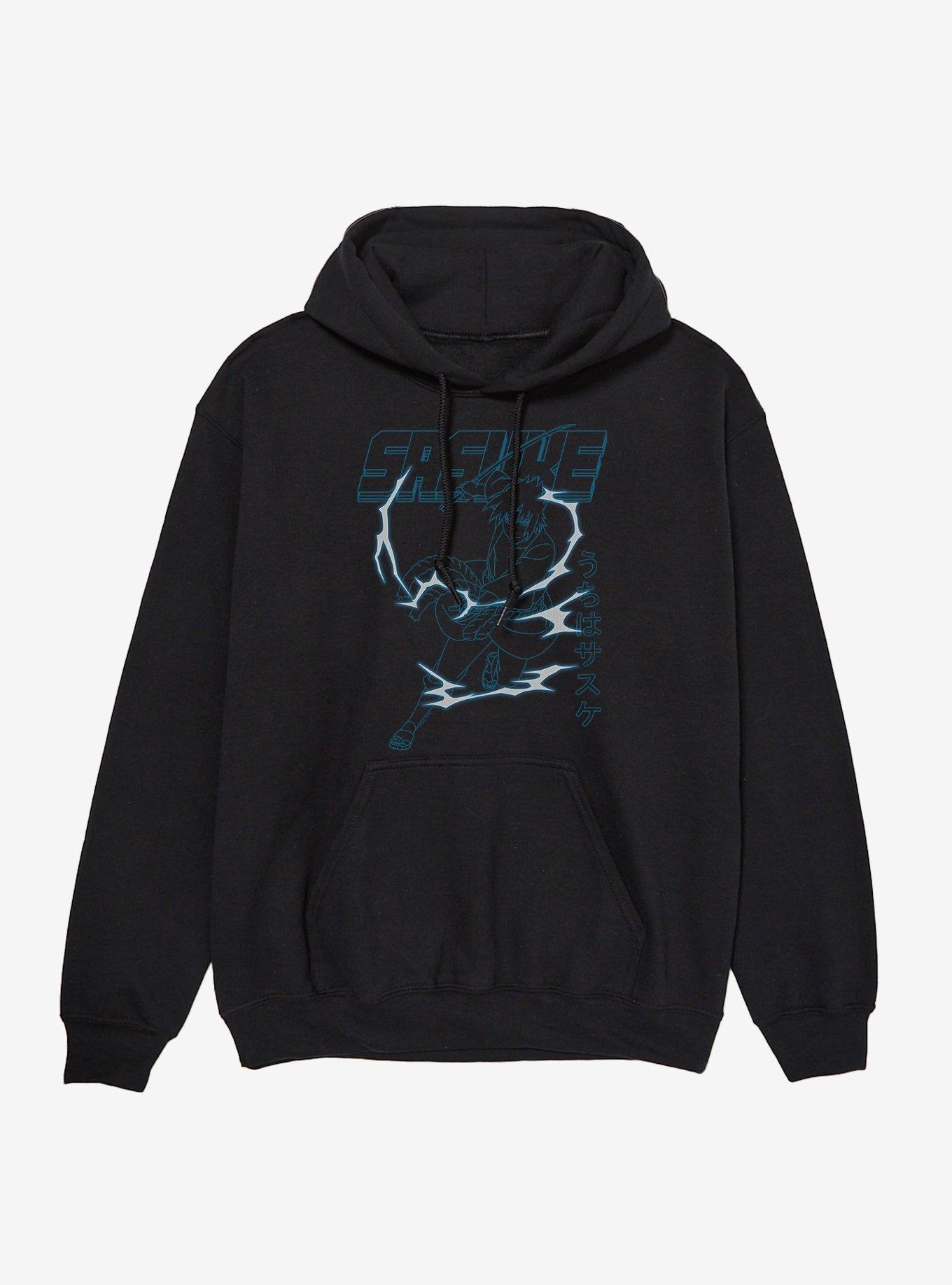 Naruto Shippuden Sasuke Lighting Line Art Hoodie, , hi-res