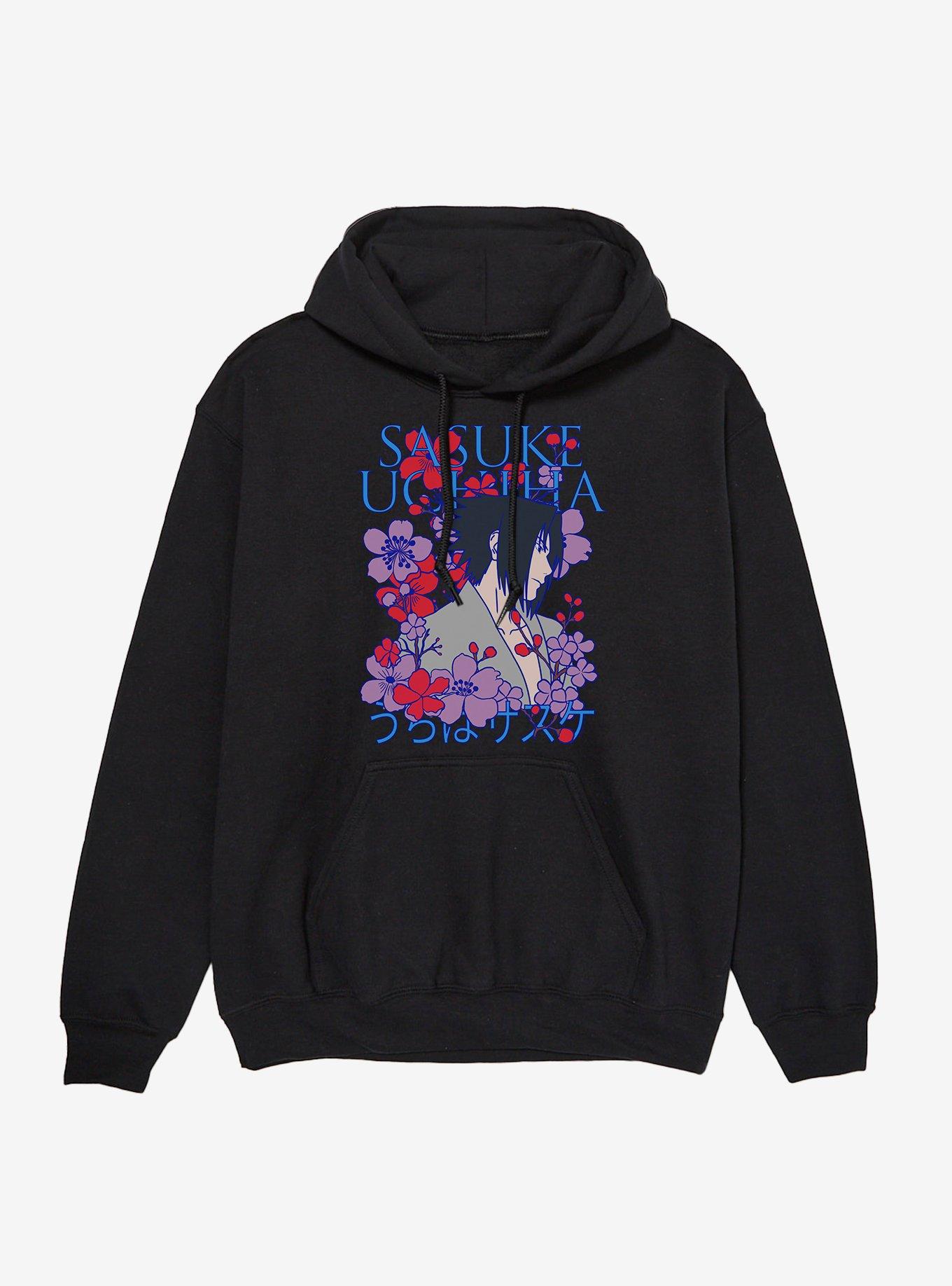 Naruto Shippuden Sasuke Uchiha Flowers Hoodie, , hi-res