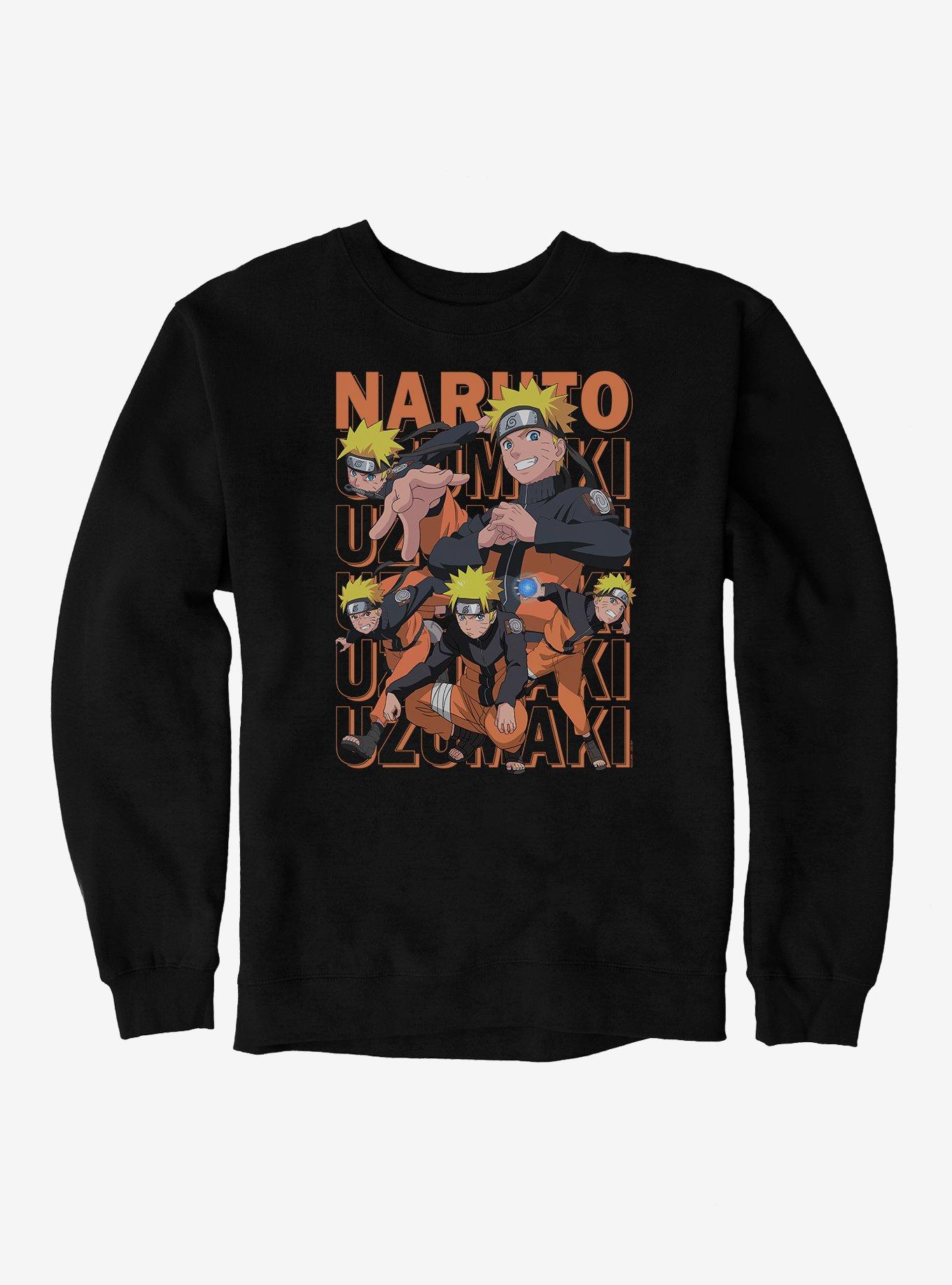 Naruto Shippuden Pose Collage Uzumaki Repeat Sweatshirt, , hi-res