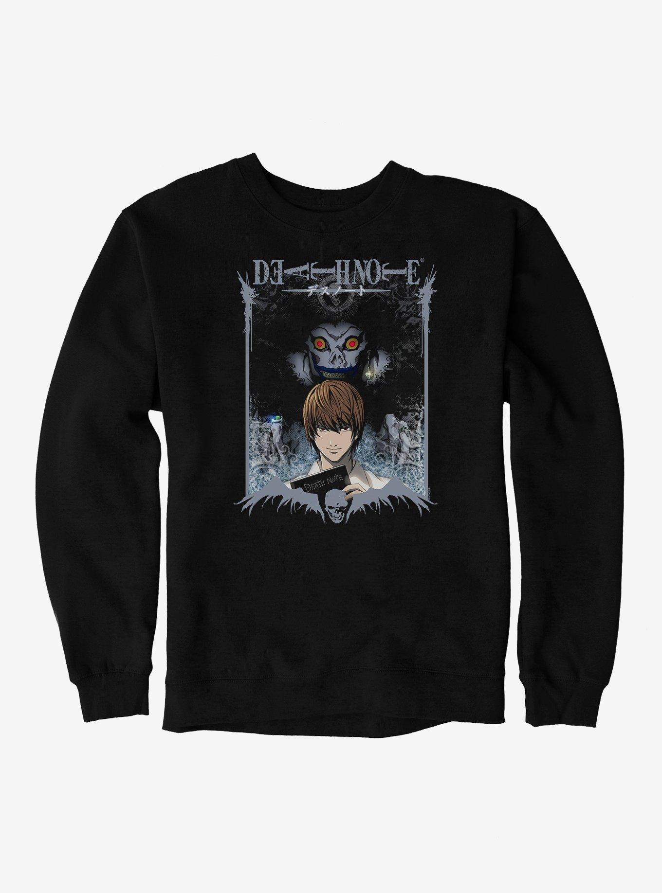 Death Note Light And Ryuk Logo Sweatshirt, BLACK, hi-res view 1