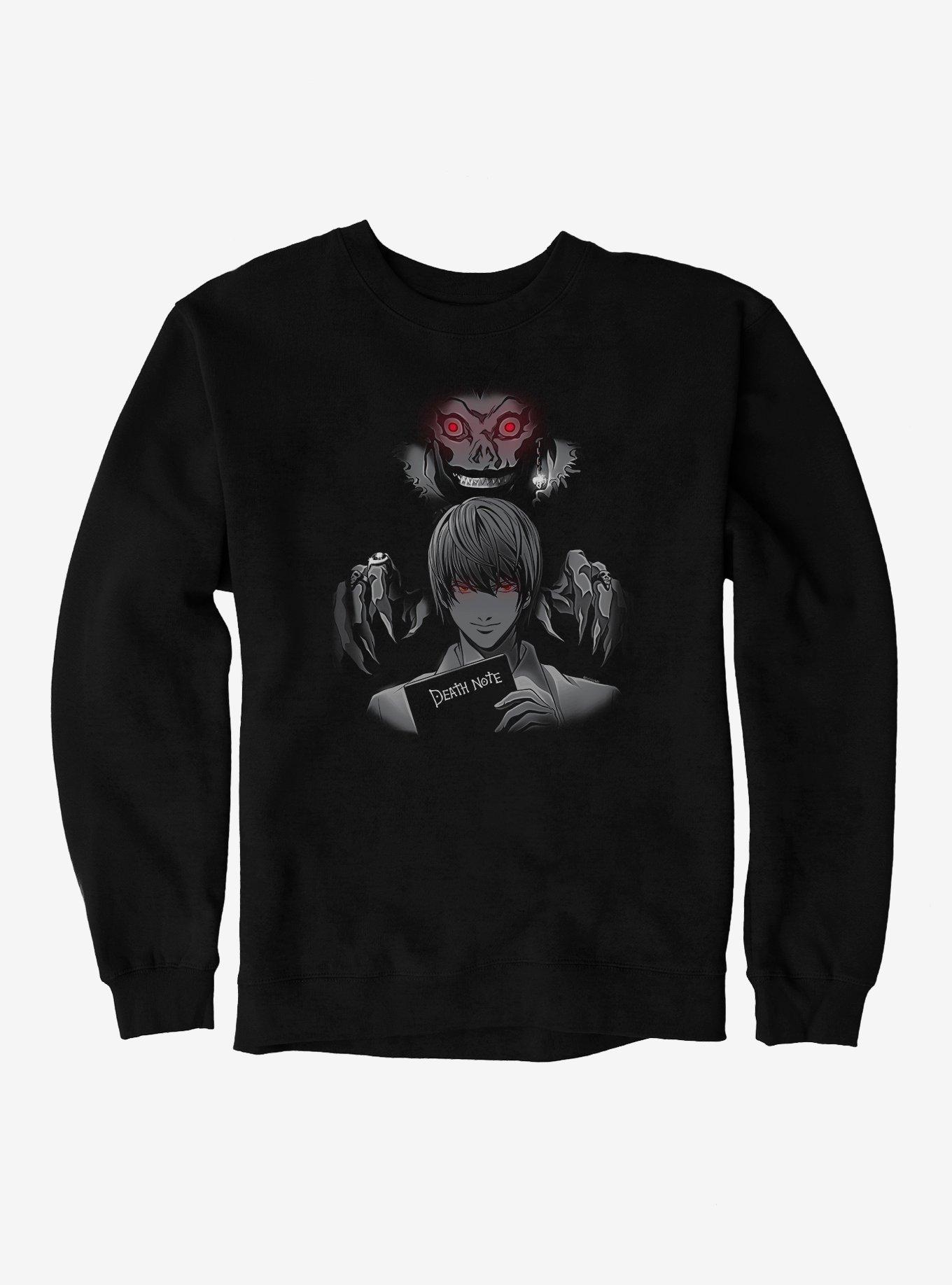 Death Note Ryuk Over Light?s Shoulder Sweatshirt, BLACK, hi-res view 1