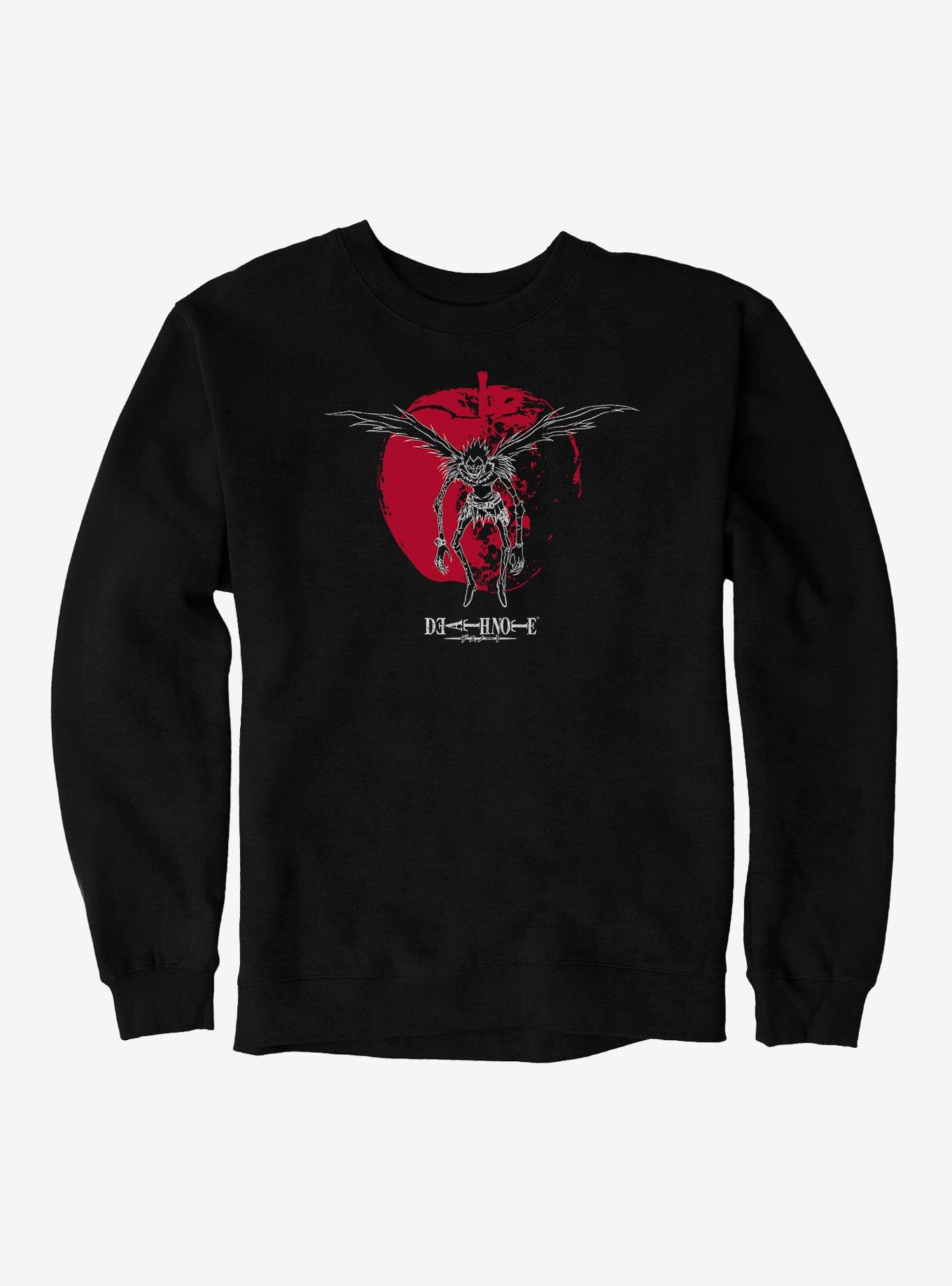 Death Note Inverted Ryuk Apple Icon Sweatshirt, BLACK, hi-res view 1