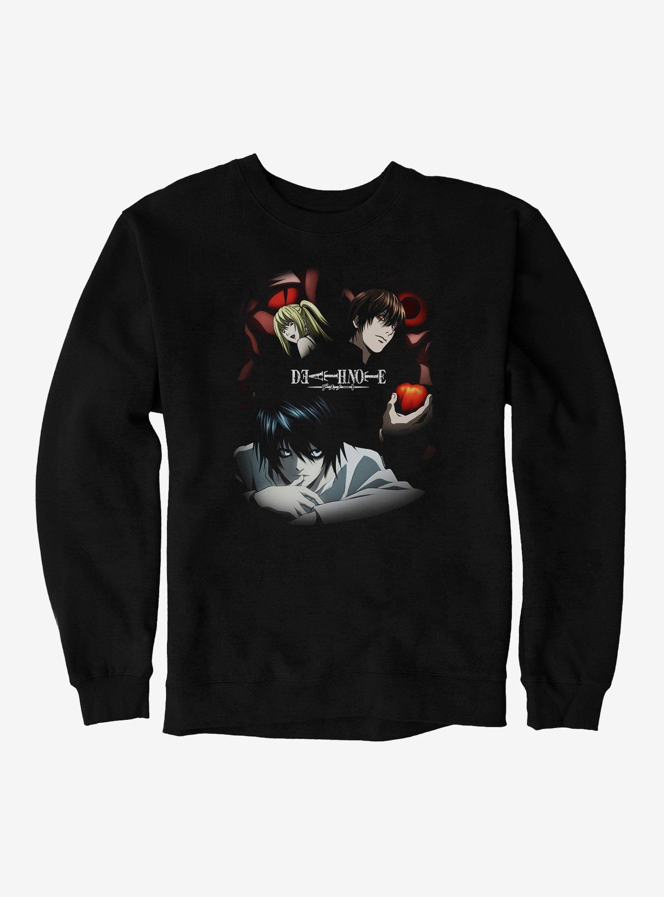 Death Note Group With Red Behind Them Sweatshirt