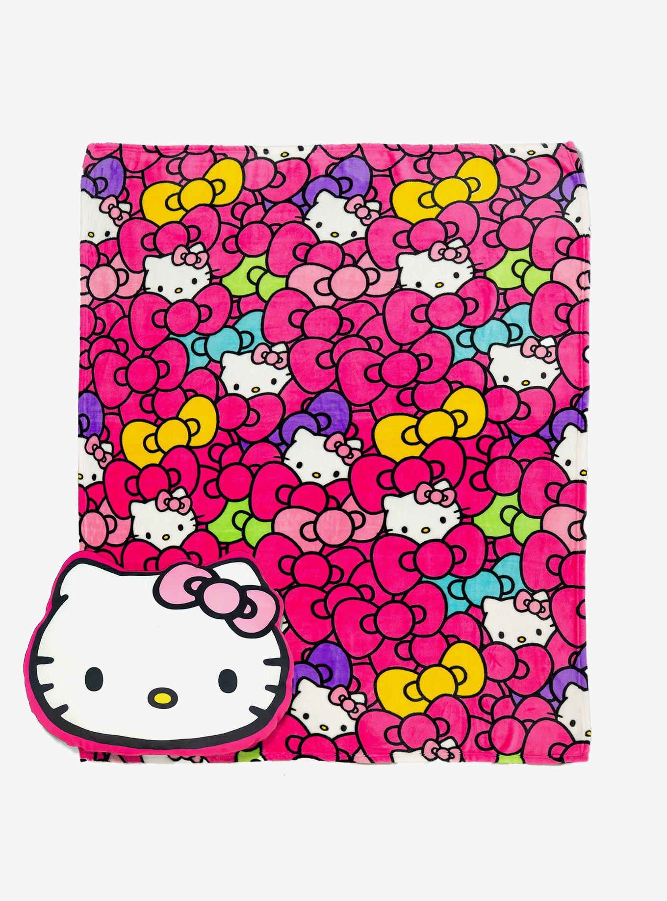 Hello Kitty Lost in the Bows Cloud Pillow & Silk Touch Throw Blanket Set, , hi-res