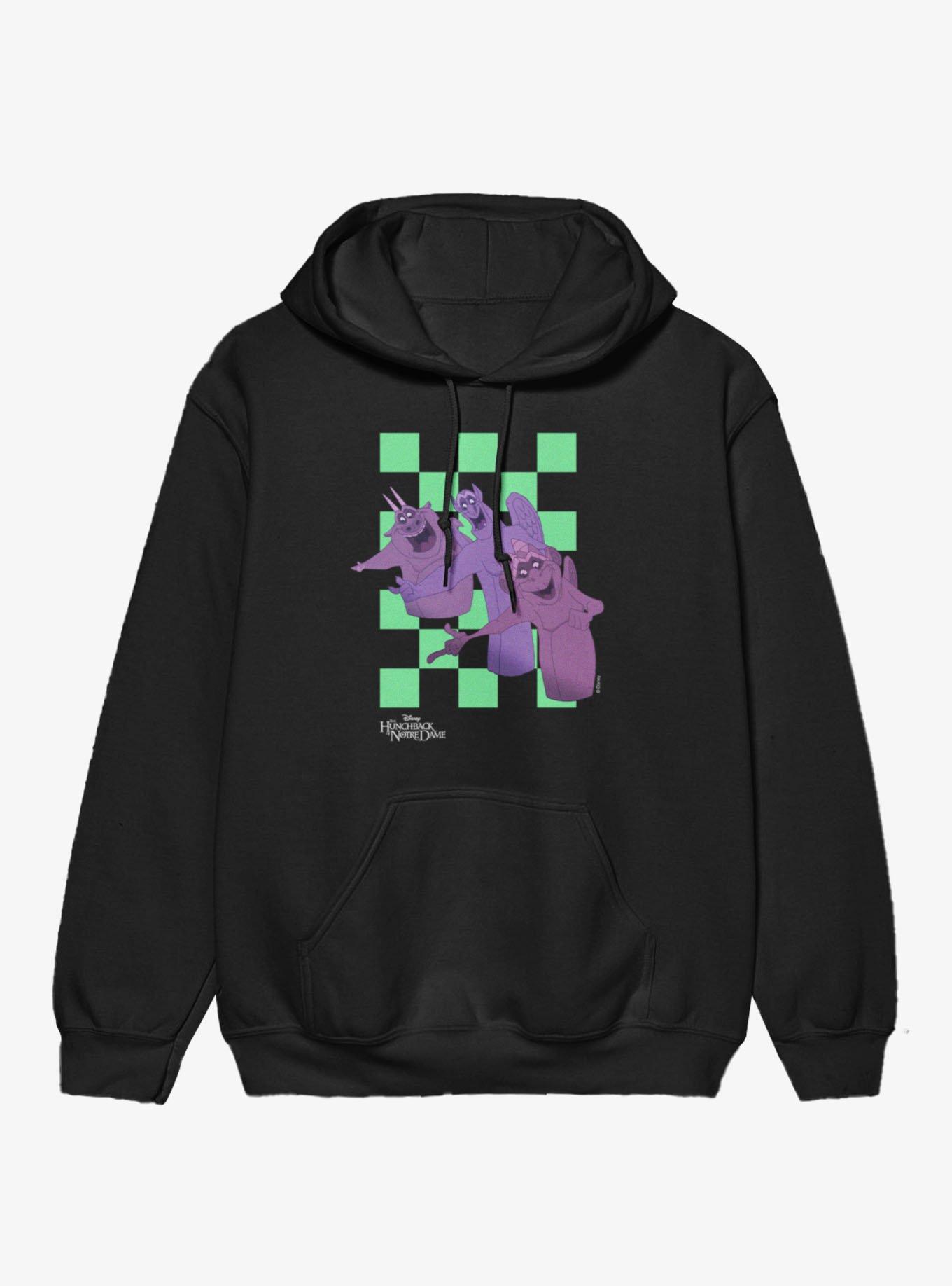 Disney The Hunchback of Notre Dame Gargoyle Singing Line Green Checker Hoodie, , hi-res