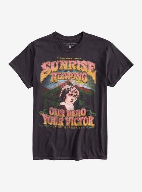 The Hunger Games Sunrise On The Reaping Haymitch Faded T-Shirt | Hot Topic
