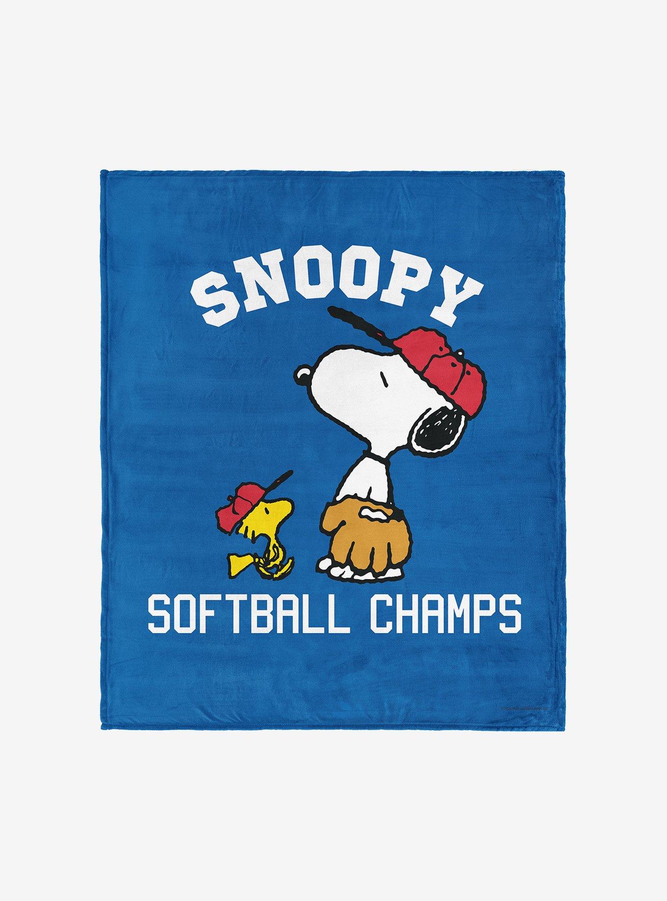 Peanuts Snoopy Softball Silk Touch Throw Blanket
