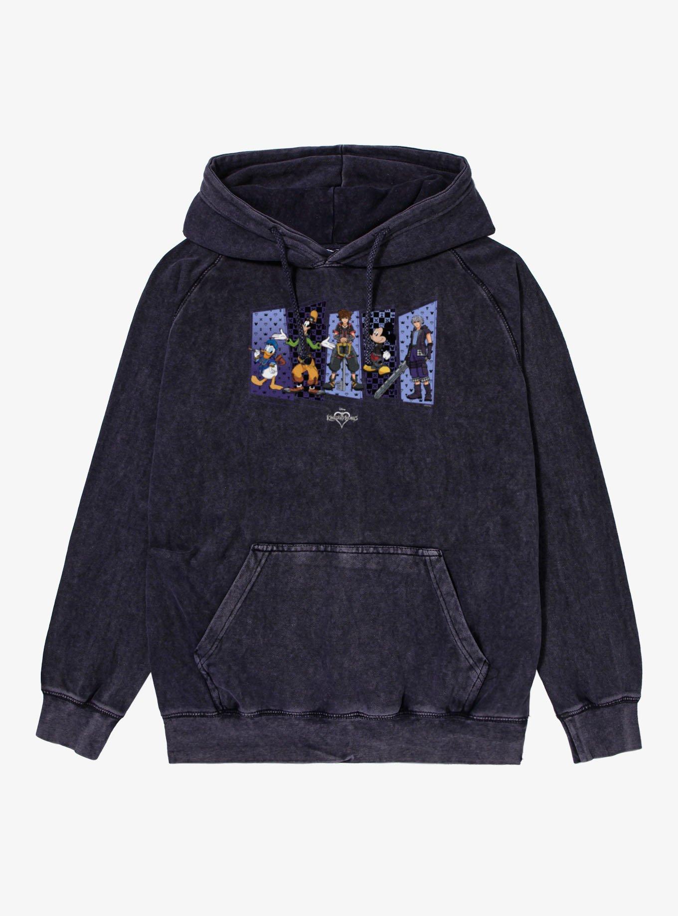 Disney Kingdom Hearts Hero Panels Sora Donald Goofy Mickey Riku Mineral Wash Hoodie