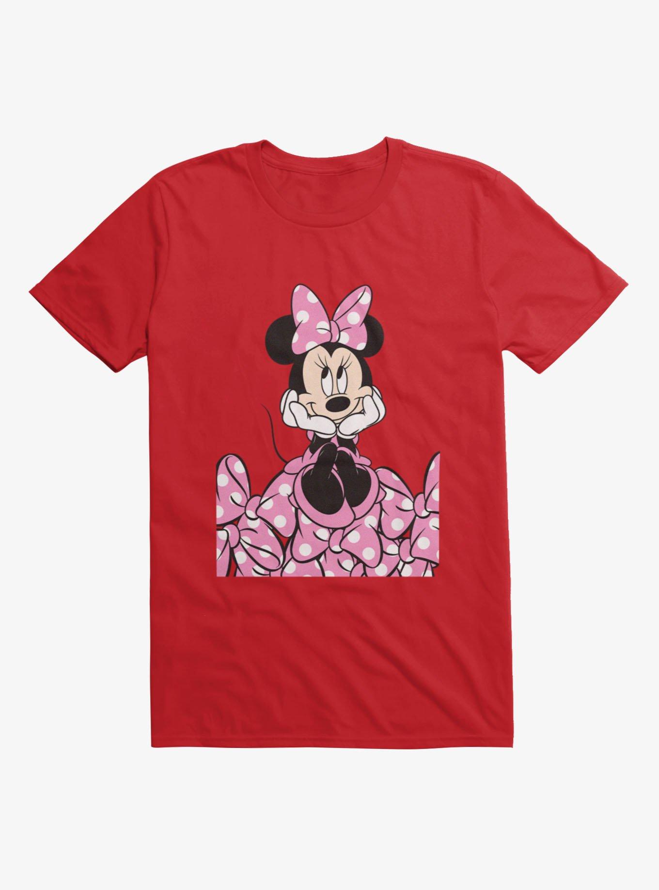 Disney Minnie Mouse Pink Polka Dot Bow Stack T-Shirt