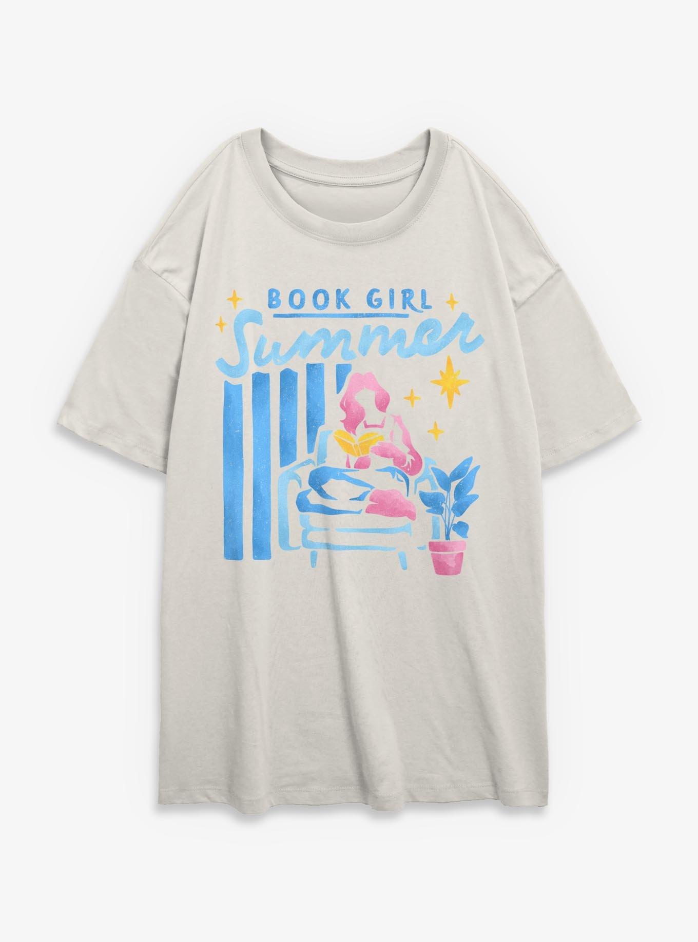 Book Girl Summer Girls Oversized T-Shirt
