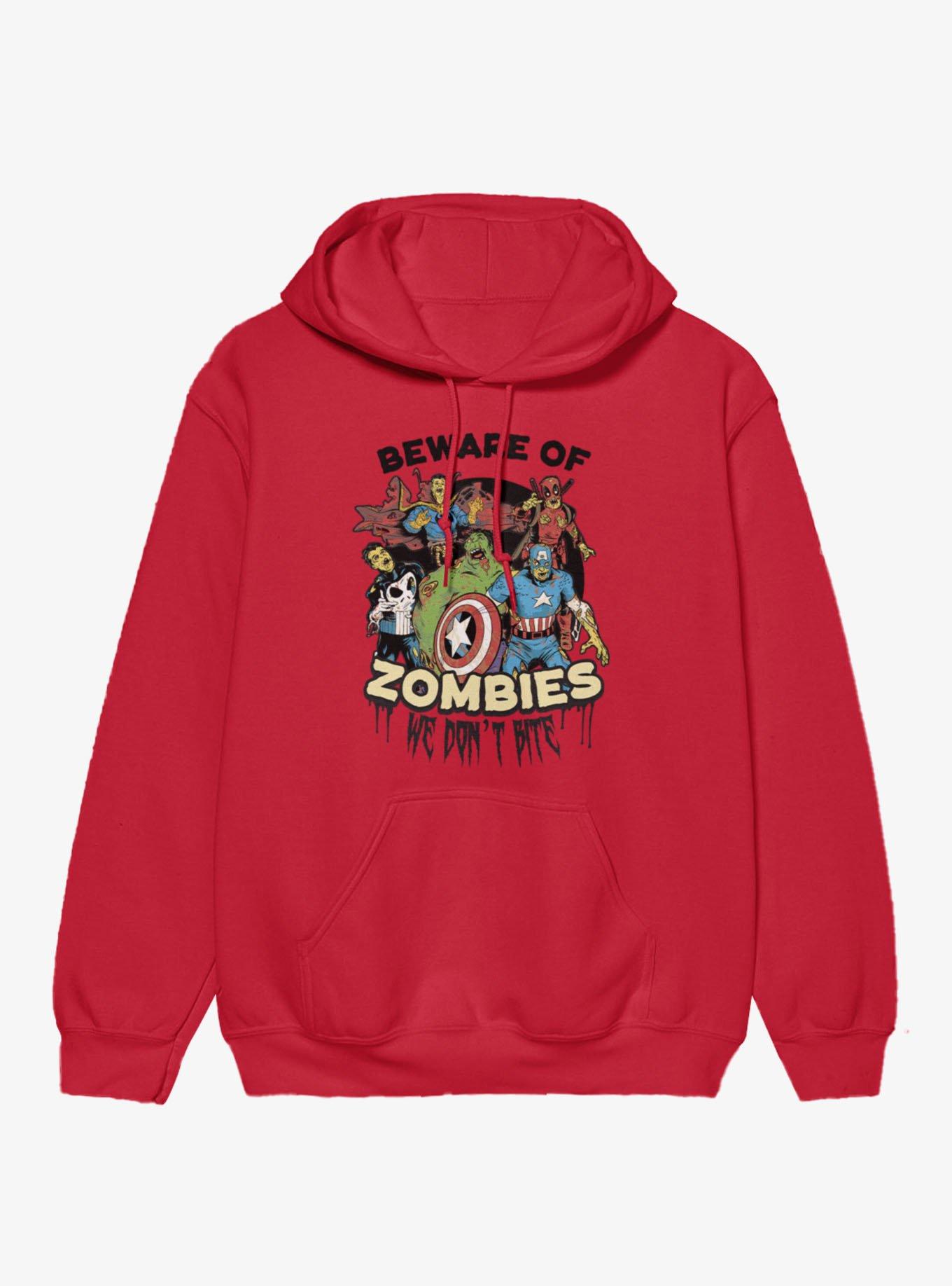 Marvel Zombies Beware Of Zombie We Bite Group Shot Hoodie, , hi-res view 1