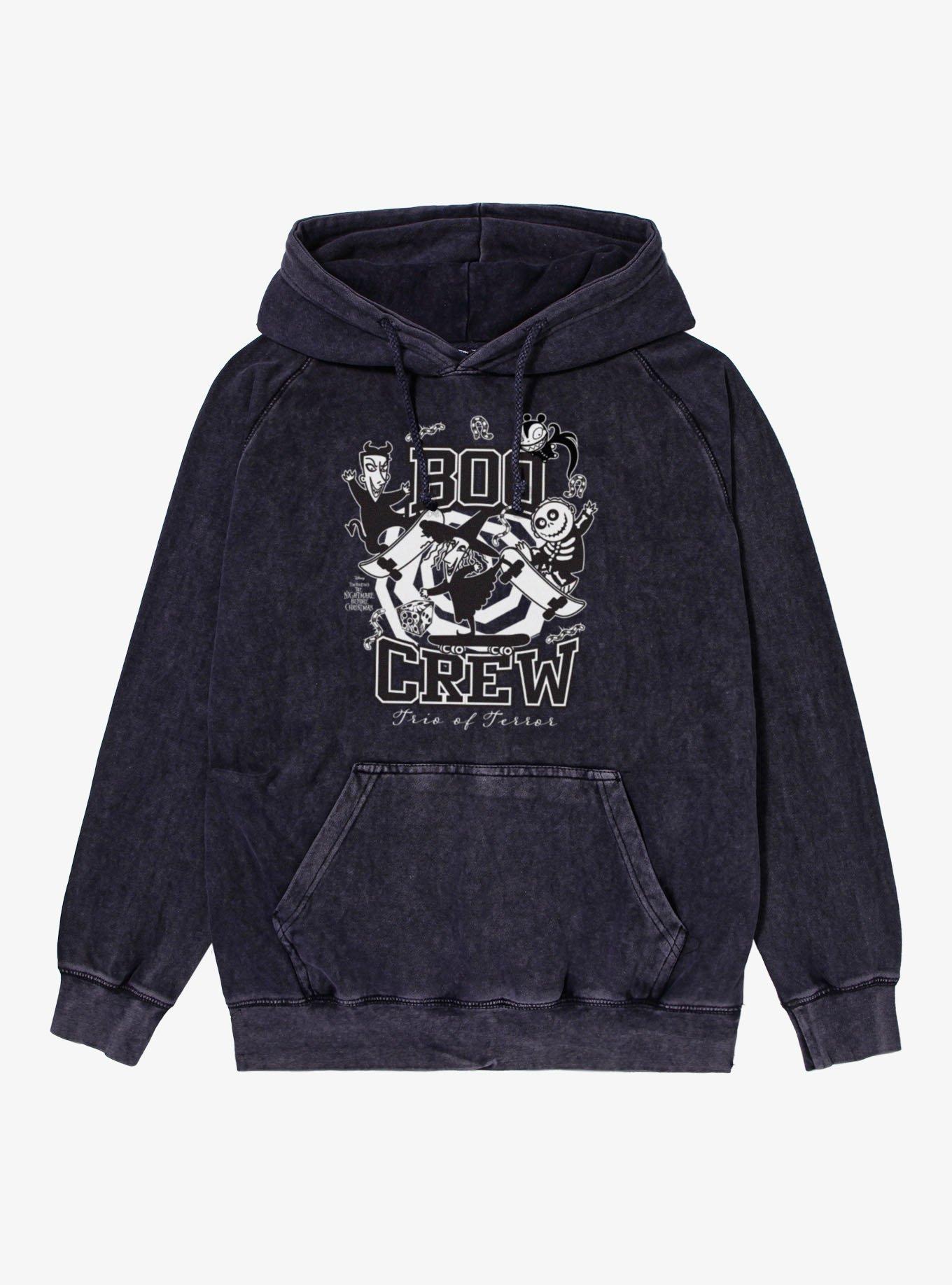 Disney Nightmare Before Christmas Boo Crew Trio Of Terror Mineral Wash Hoodie, VINTAGE BLACK, hi-res view 1