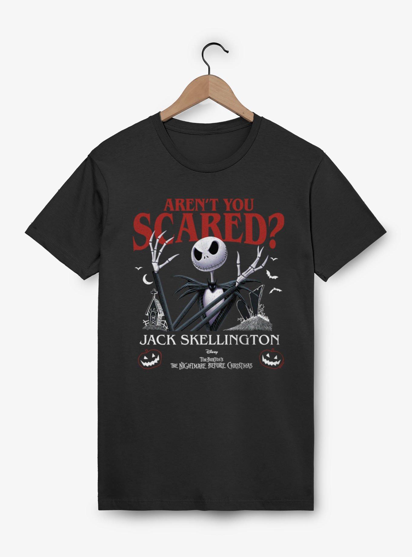 Disney Nightmare Before Christmas Are You Scared Jack Skellington T-Shirt, BLACK, hi-res view 1